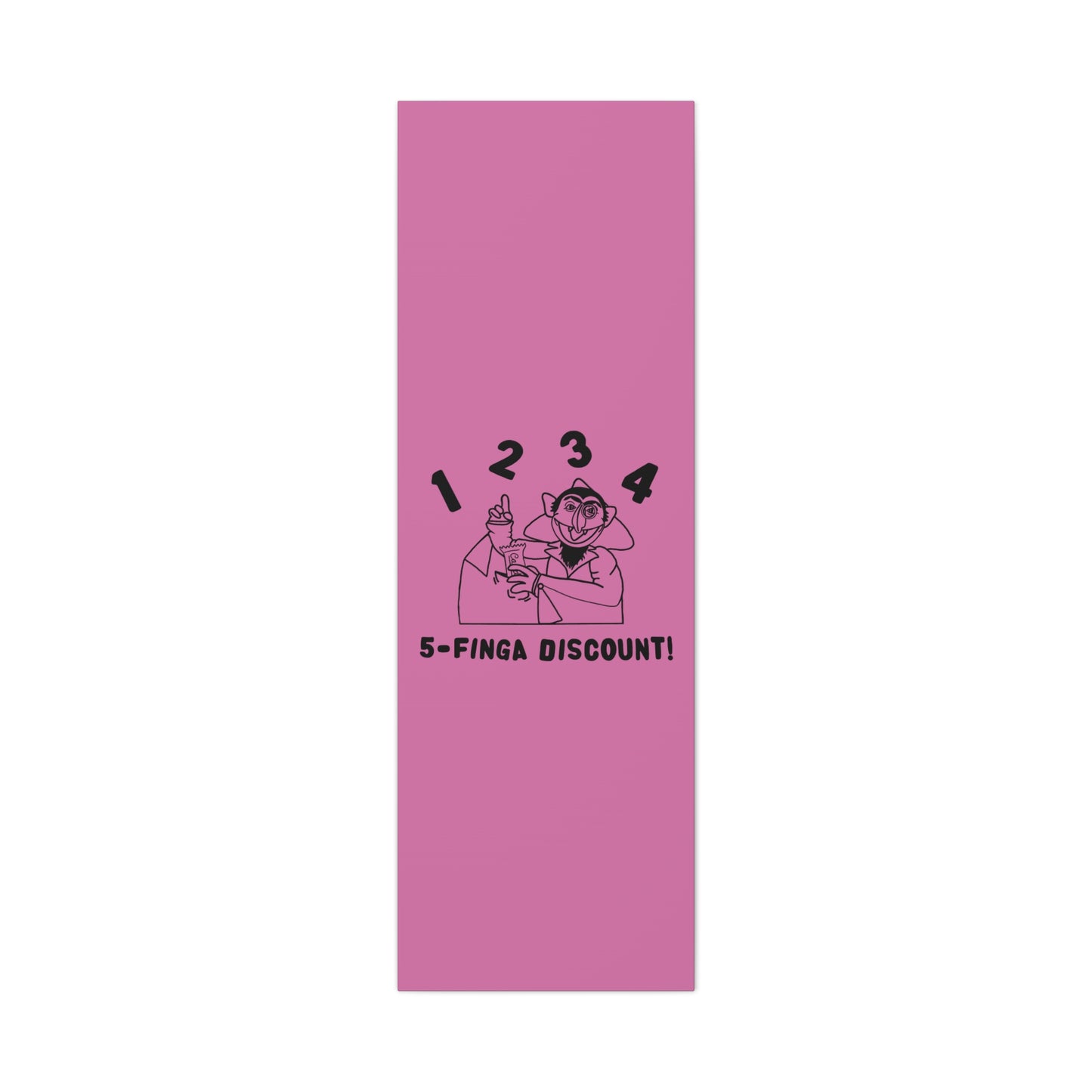 Five Finger Discount Outline Canvas Print Light Pink - Sesame Street The Count Parody Art Print