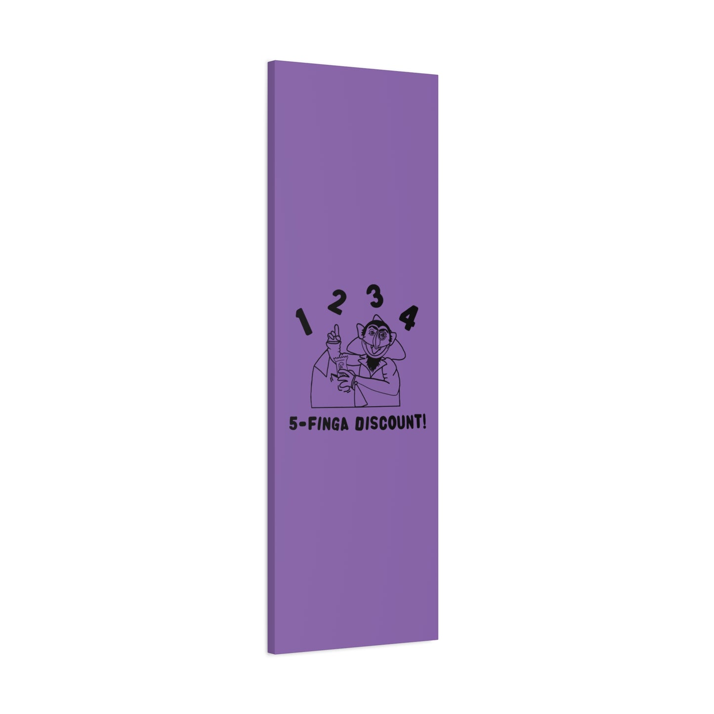 Five Finger Discount Outline Canvas Print Light Purple - Sesame Street The Count Parody Art Print