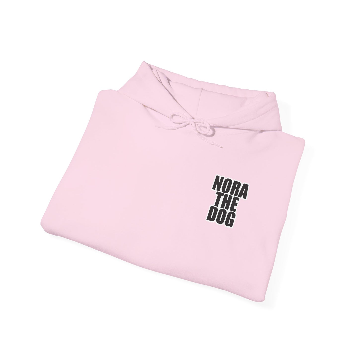 Nora the Dog Heart Hoodie Back Design (Sticker Style Nora) - Nora Hooded Sweatshirt