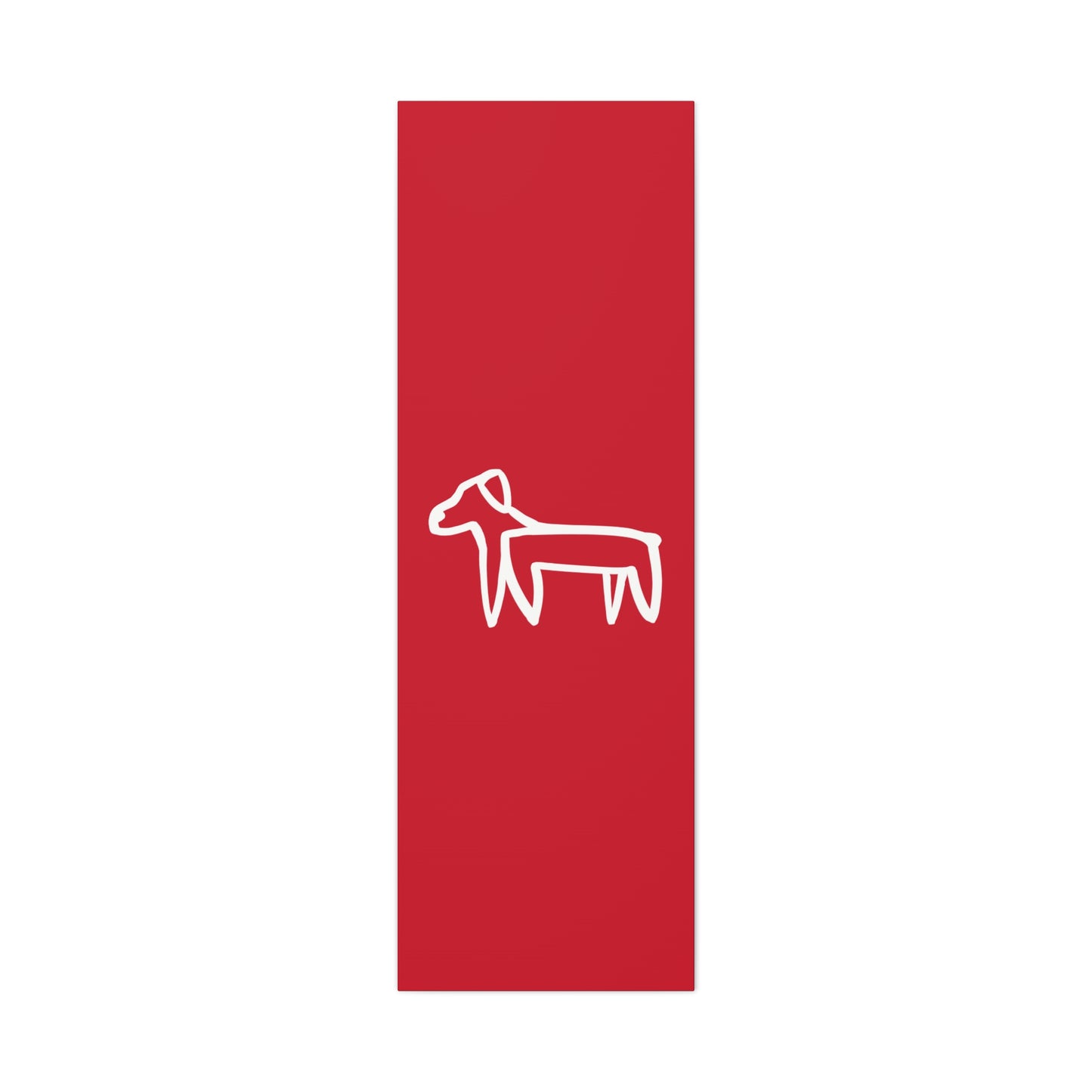 Dog Canvas Print on Red (Transparent Style White Dog) - Dog Art Print