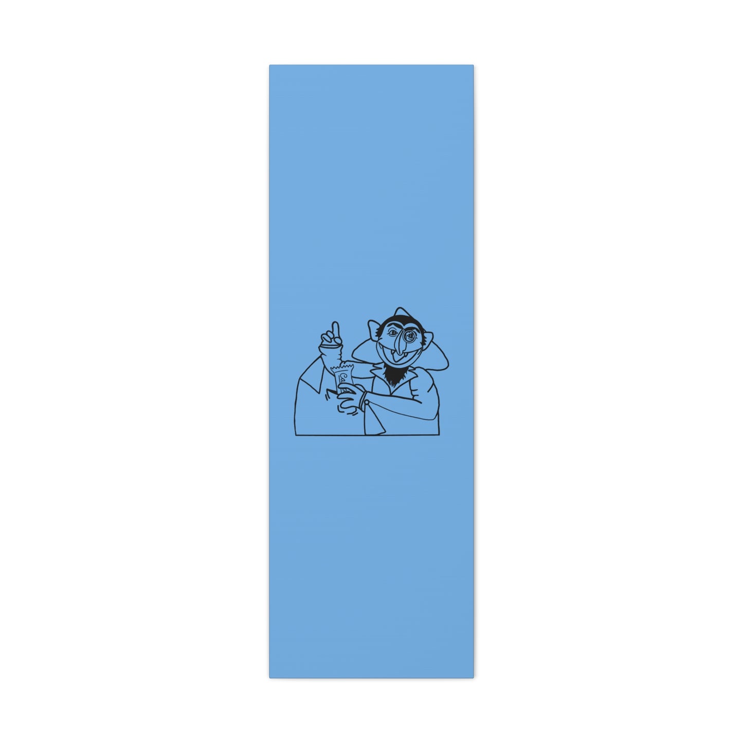 The Count Stealing Candy Outline Canvas Print Light Blue - Sesame Street The Count Parody Art