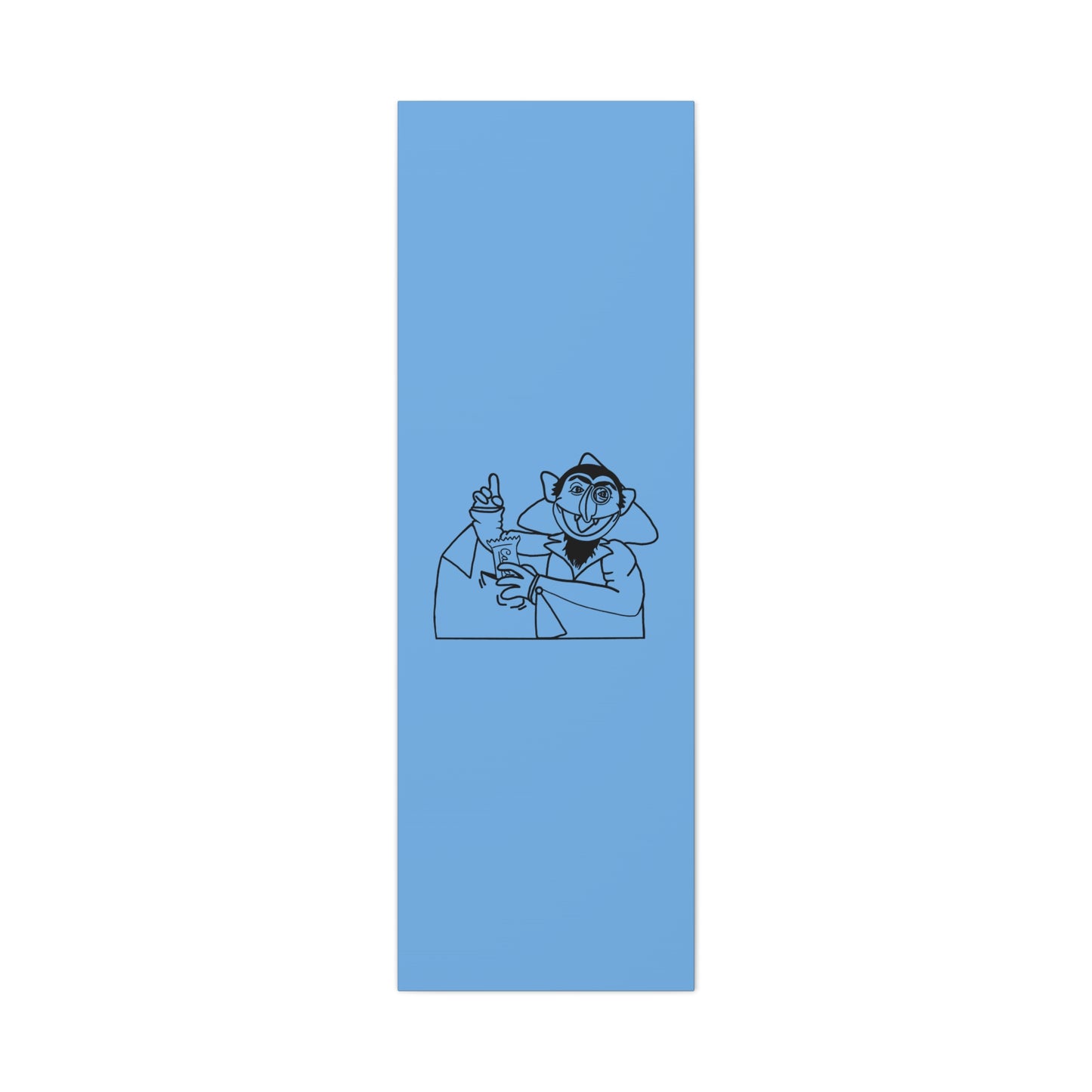 The Count Stealing Candy Outline Canvas Print Light Blue - Sesame Street The Count Parody Art