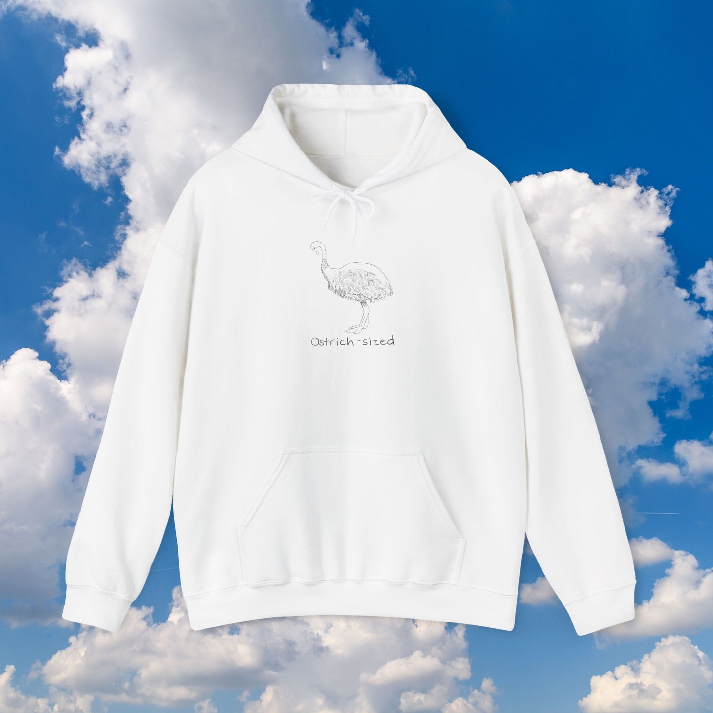 Ostrich-sized Drawing Hoodie Sweatshirt
