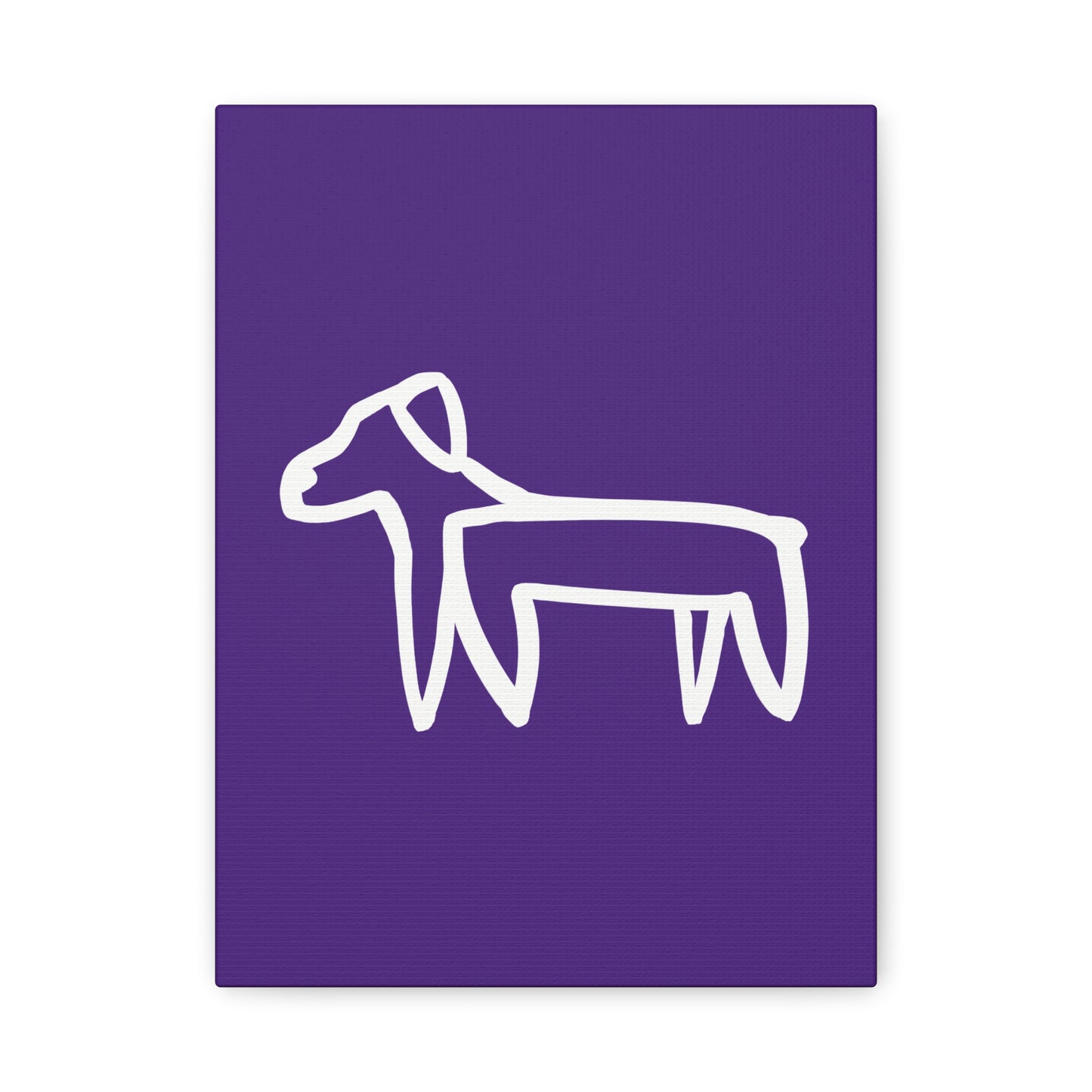 Dog Canvas Print on Purple (Transparent Style White Dog) - Dog Art Print