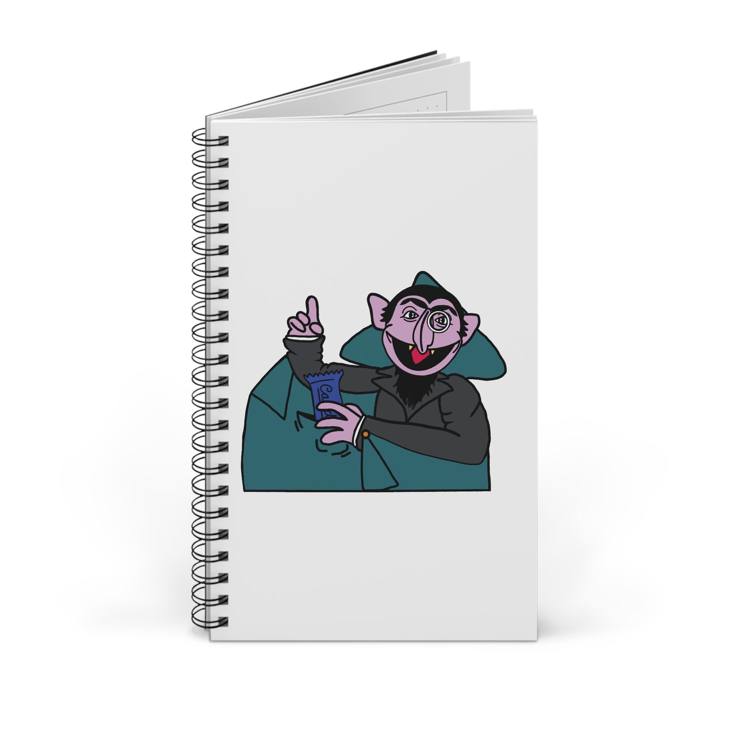The Count Stealing Candy Notebook White - Sesame Street The Count Parody Spiral Notebook
