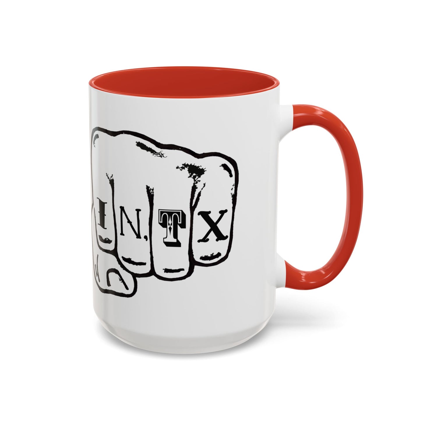 Austin Knuckle Tats Tattooed Fists Accent Mug Giant Fists Edition