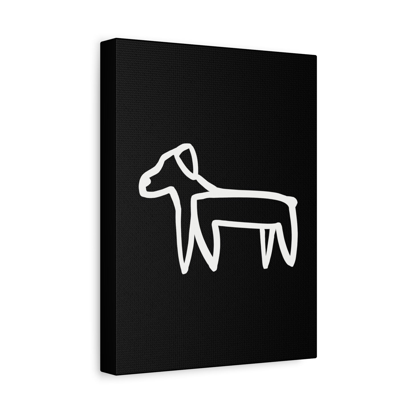 Dog Canvas Print on Black (Transparent Style White Dog) - Dog Art Print
