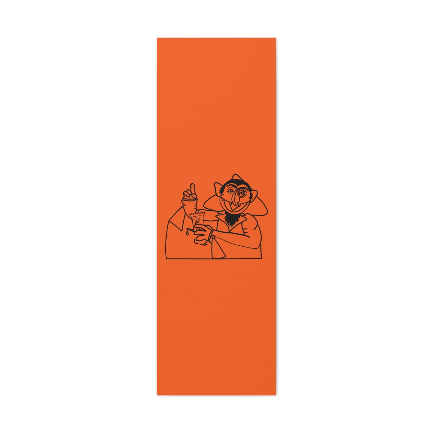 The Count Stealing Candy Outline Canvas Print Orange - Sesame Street The Count Parody Art Print