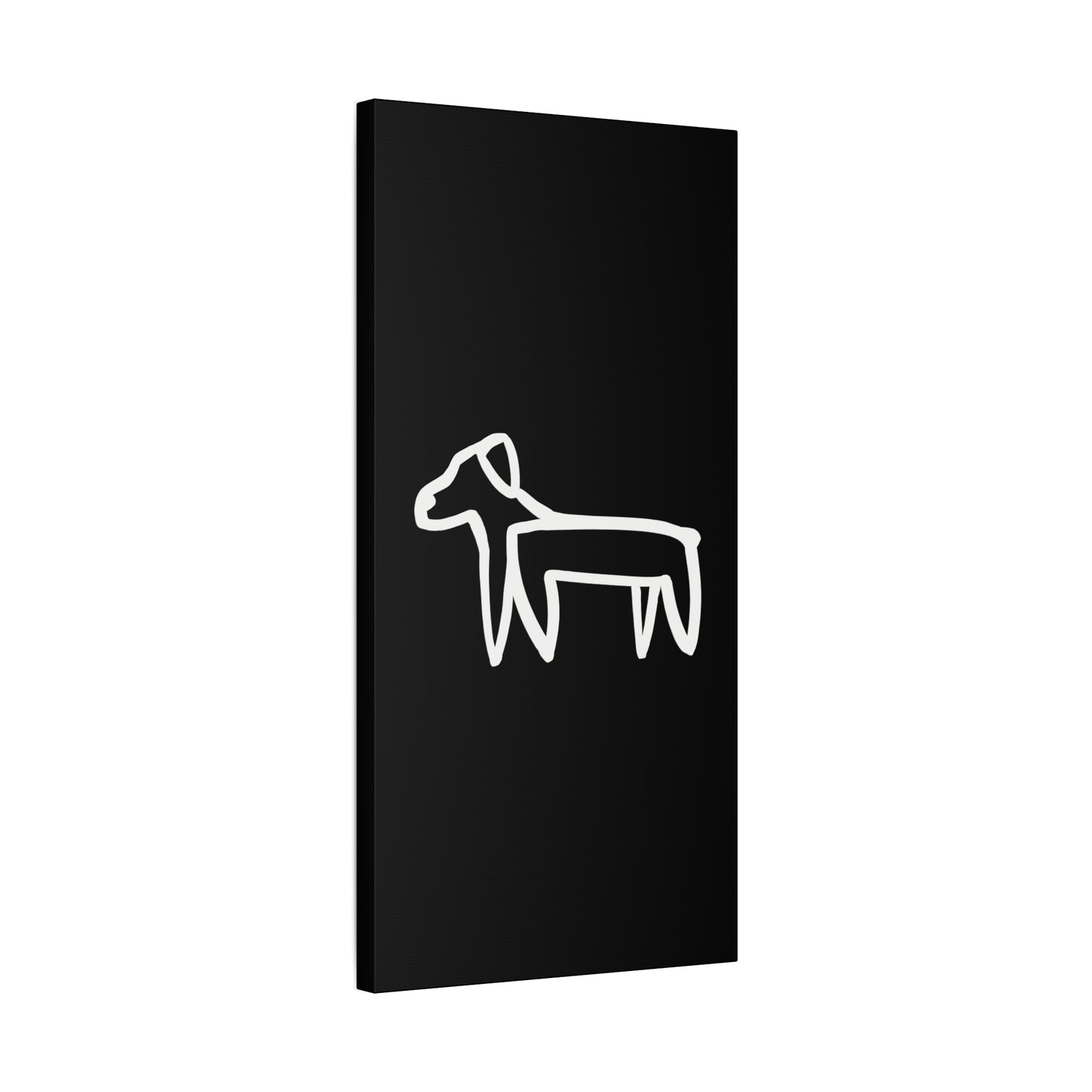 Dog Canvas Print on Black (Transparent Style White Dog) - Dog Art Print