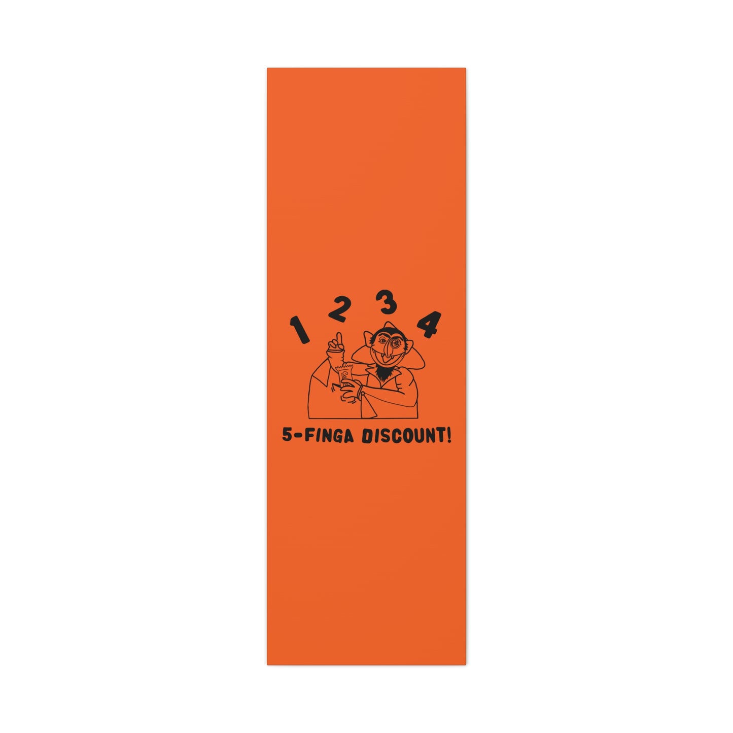 Five Finger Discount Outline Canvas Print Orange - Sesame Street The Count Parody Art Print