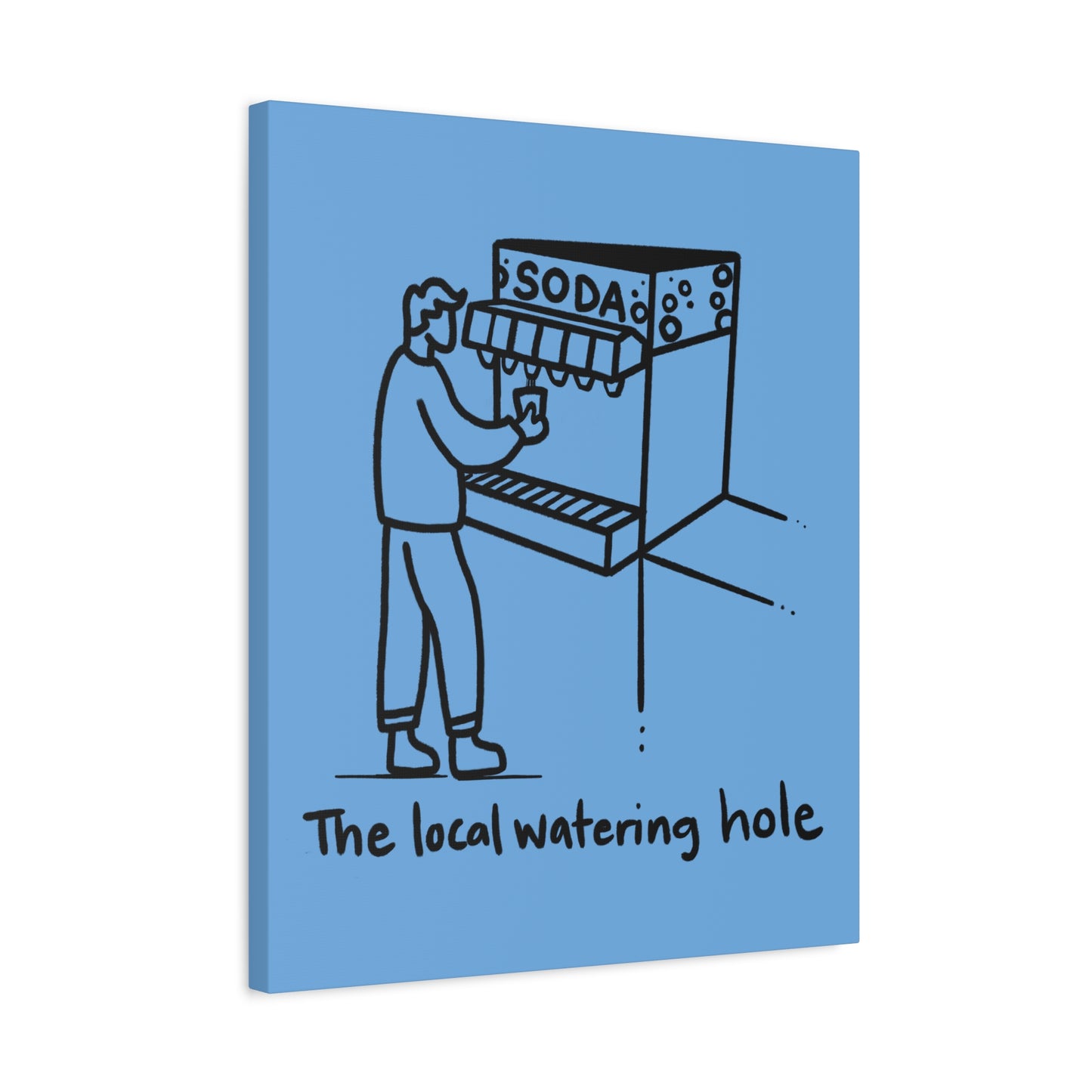 Local Watering Hole Canvas Print - Blue