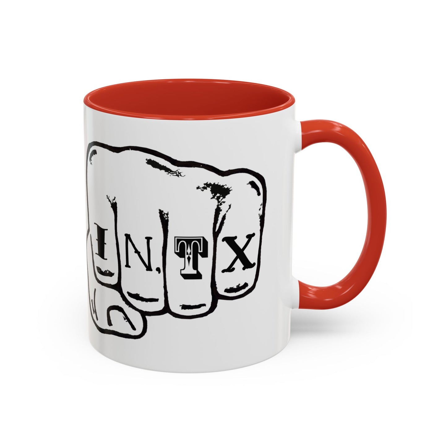 Austin Knuckle Tats Tattooed Fists Accent Mug Giant Fists Edition