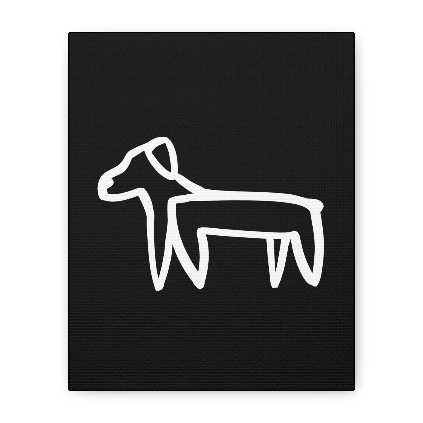 Dog Canvas Print on Black (Transparent Style White Dog) - Dog Art Print