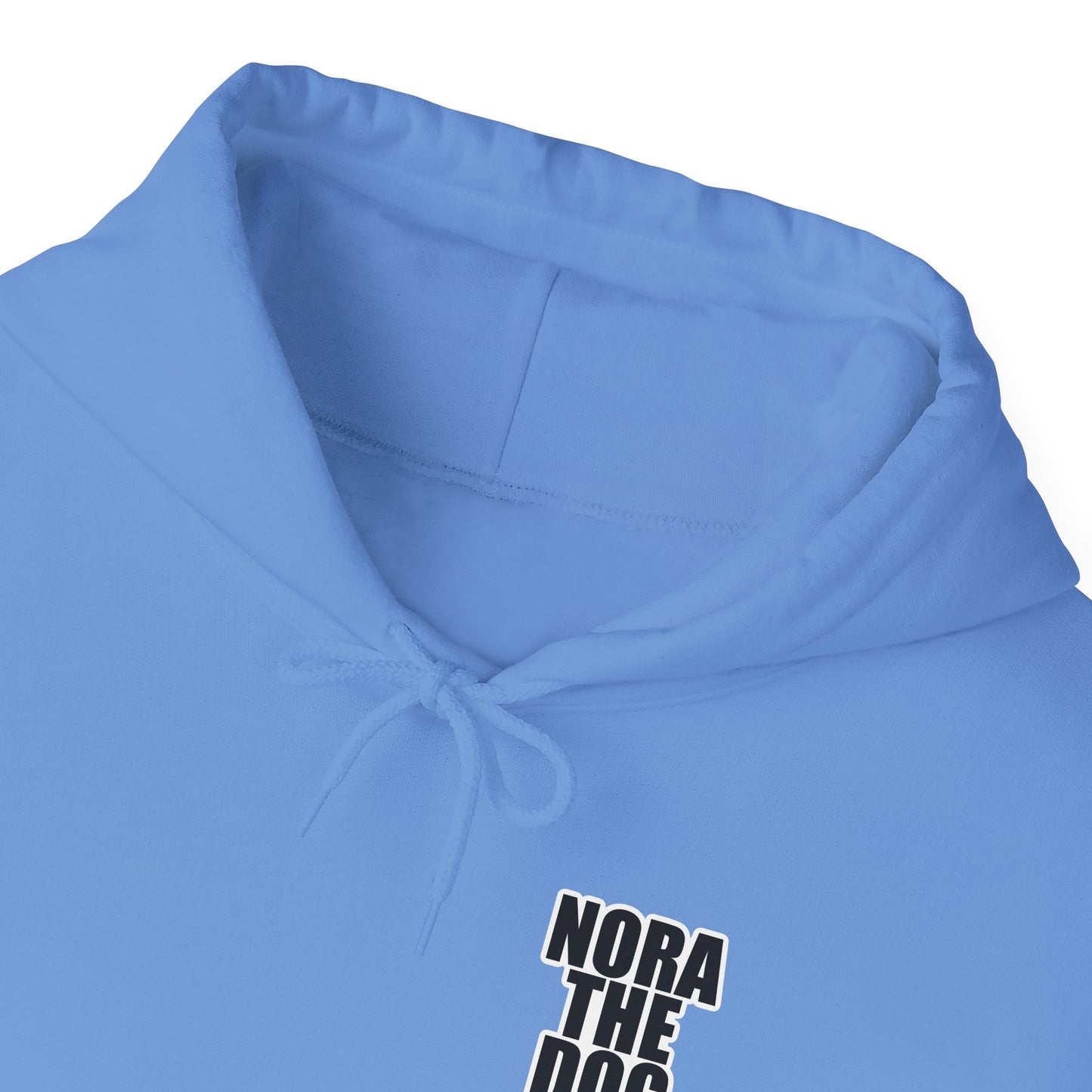 Nora the Dog Heart Hoodie Back Design (Sticker Style Nora) - Nora Hooded Sweatshirt