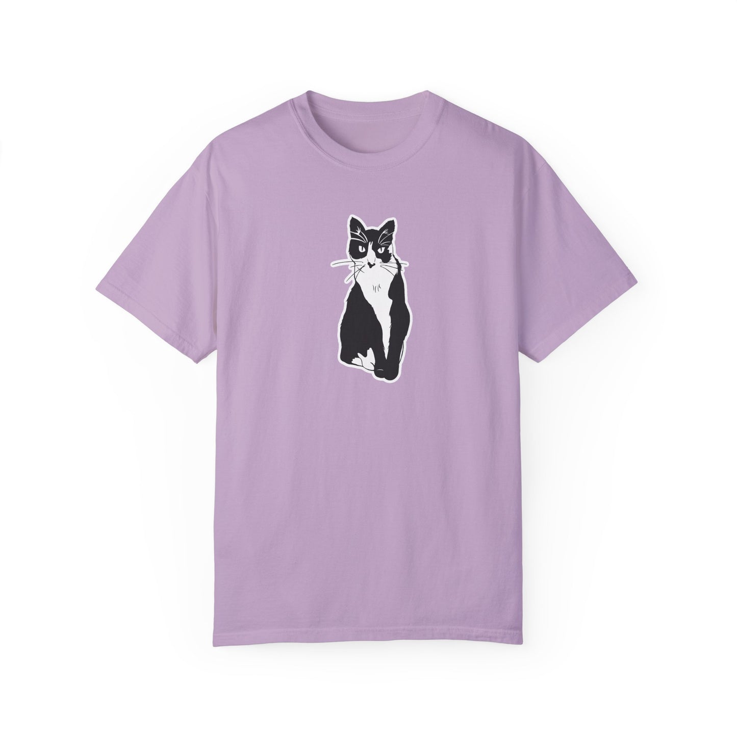 Cat Tee (Sticker Style Cat) - Cat Drawing Shirt