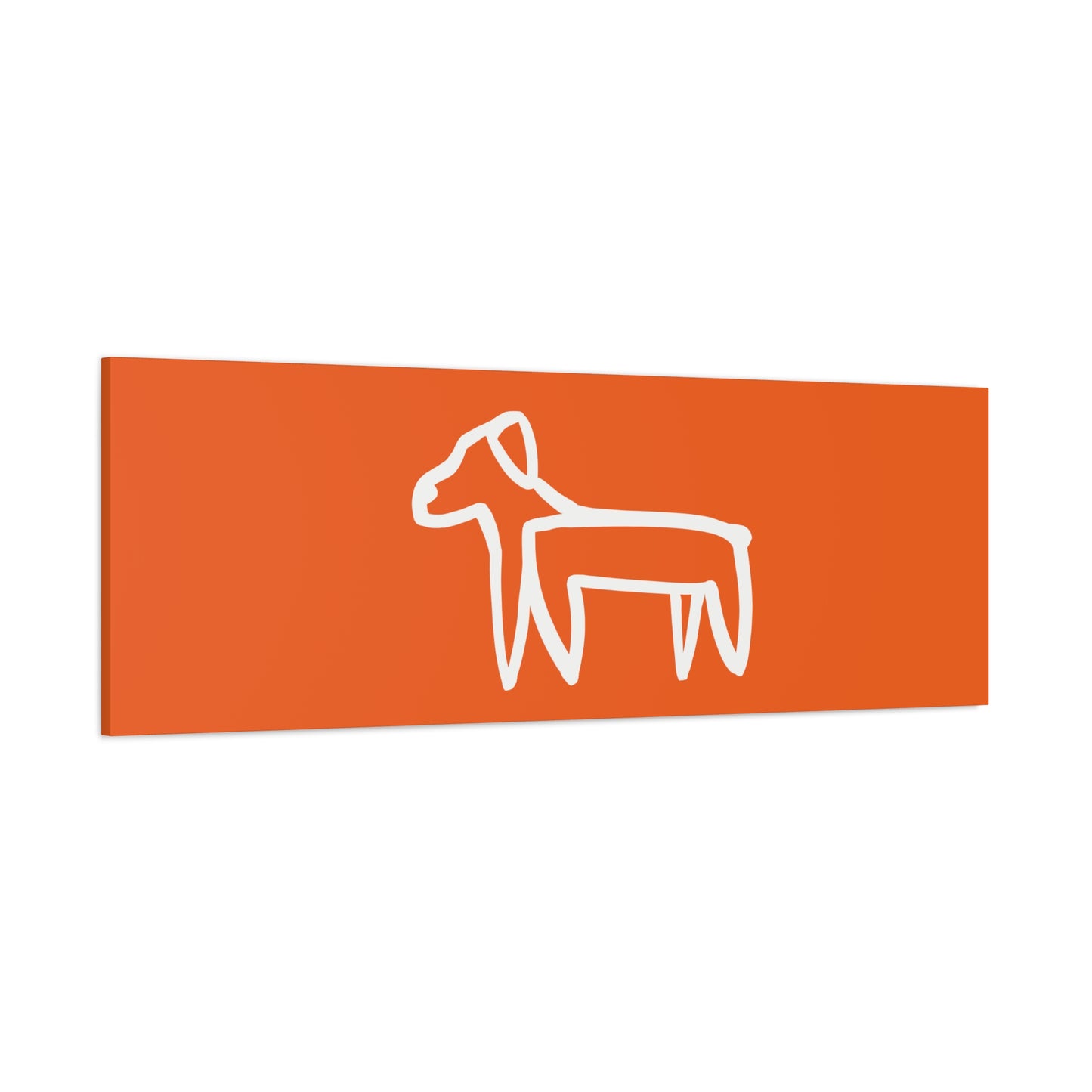 Dog Canvas Print on Orange (Transparent Style White Dog) - Dog Art Print