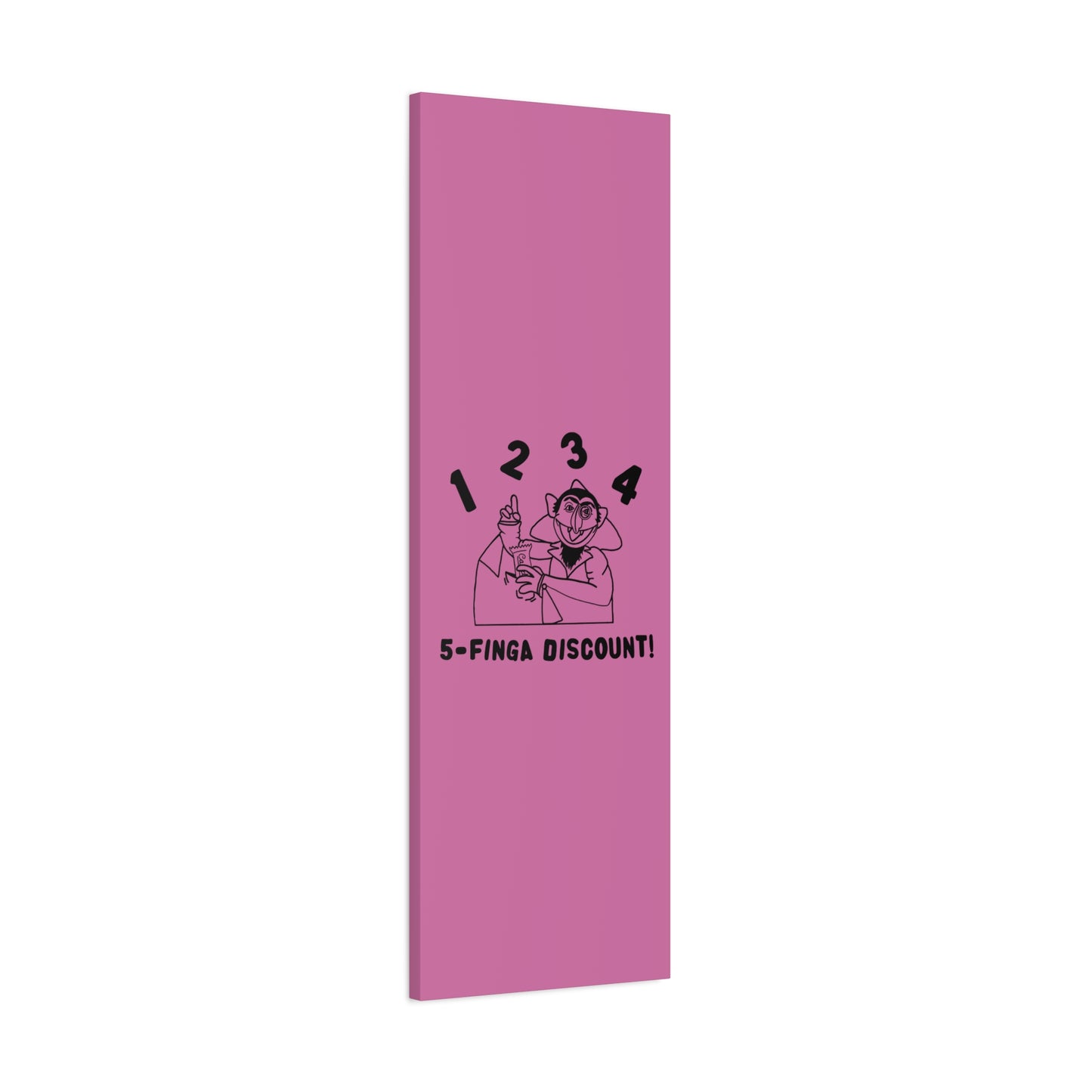 Five Finger Discount Outline Canvas Print Light Pink - Sesame Street The Count Parody Art Print