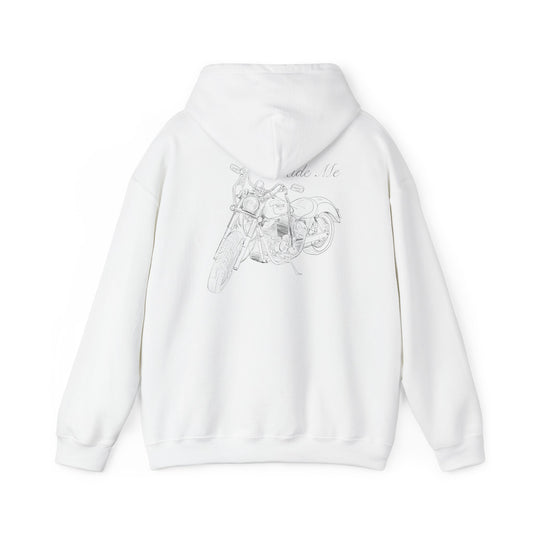 Ride Me Harley Motorcycle Drawing Hoodie Sweatshirt - Back Design