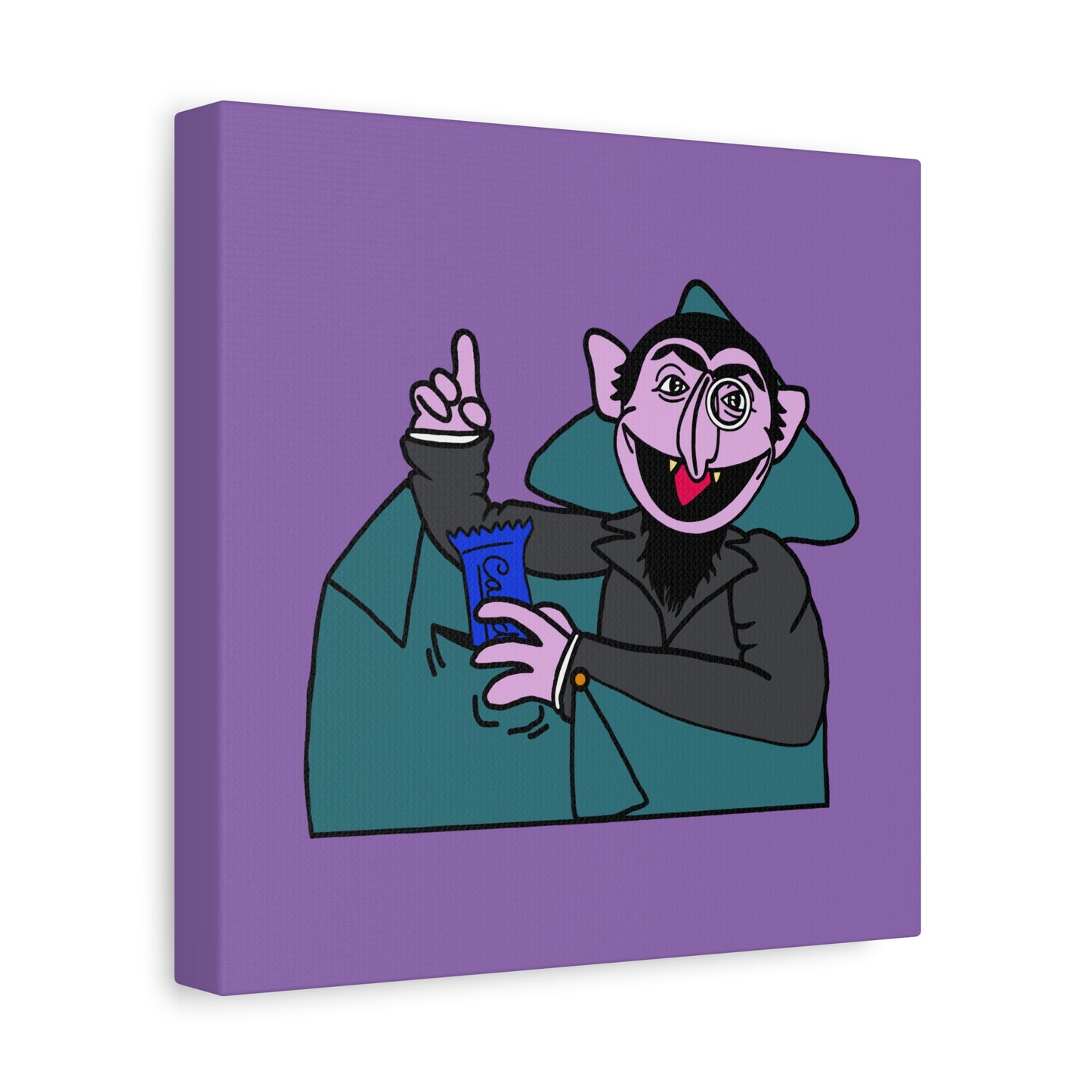 The Count Stealing Candy Canvas Print Light Purple - Sesame Street The Count Canvas Art