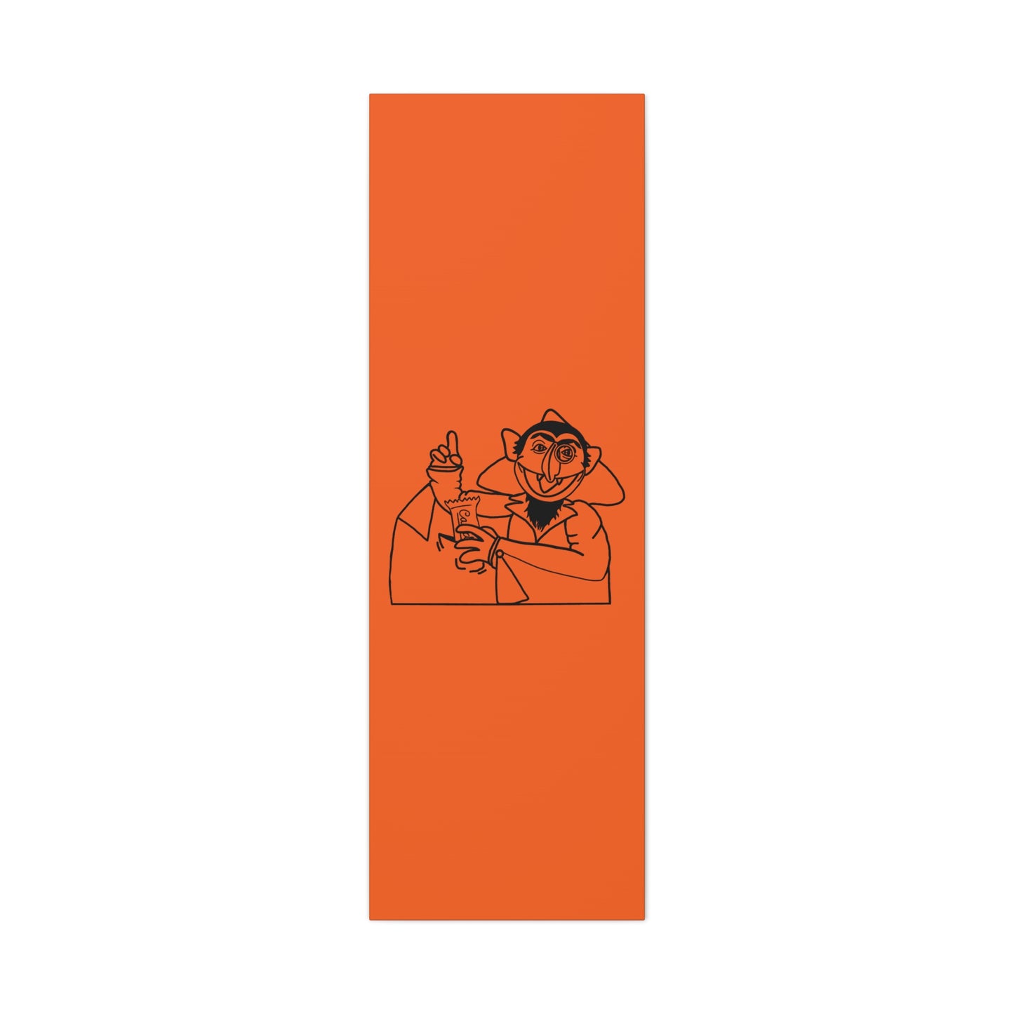 The Count Stealing Candy Outline Canvas Print Orange - Sesame Street The Count Parody Art Print