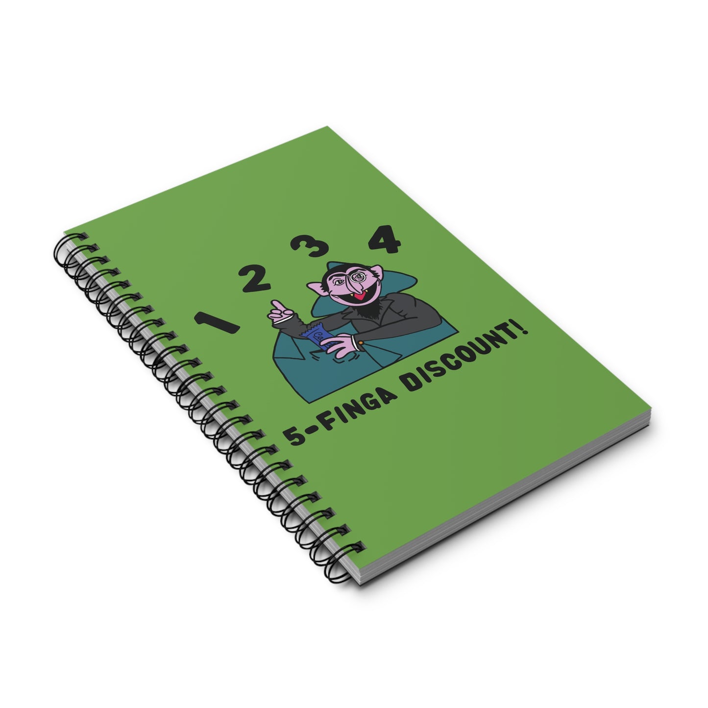 Five Finger Discount Notebook Green - Sesame Street The Count Parody Notebook