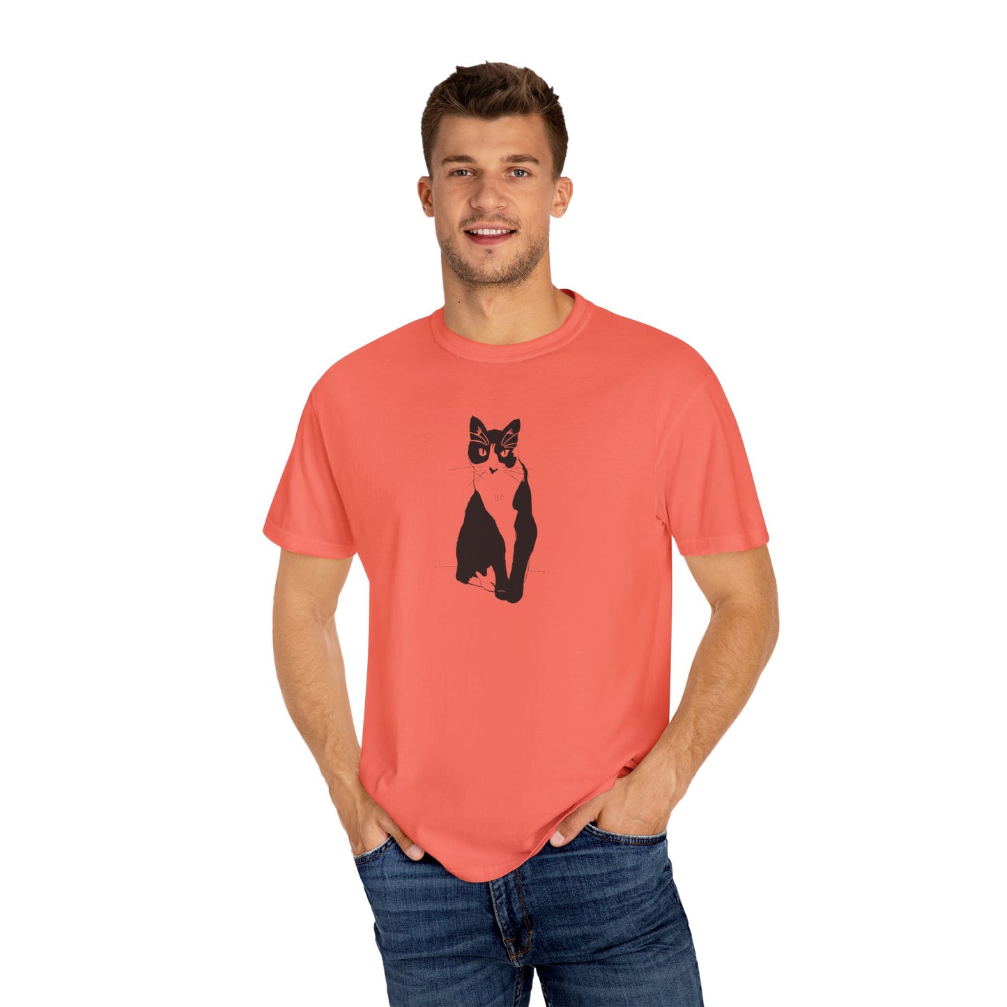 Cat Tee (Transparent Style Cat) - Cat Drawing Shirt