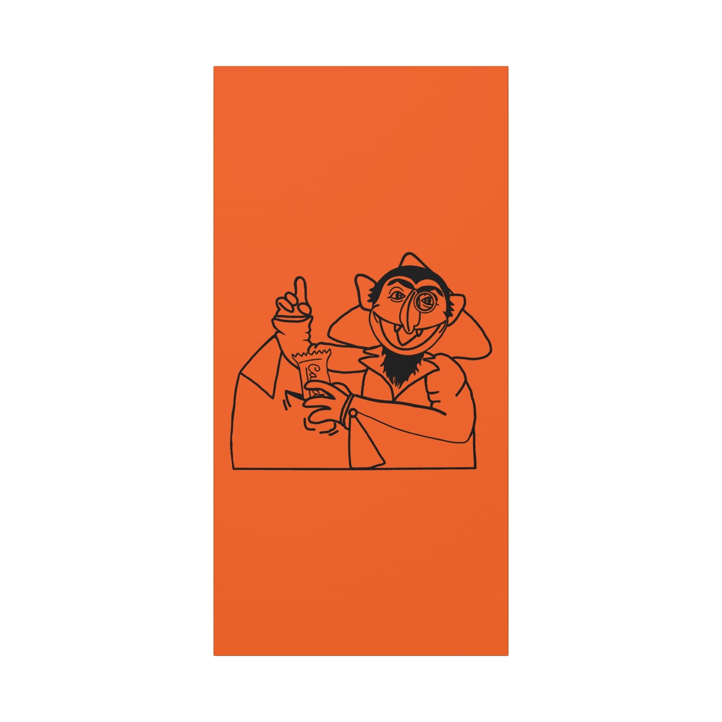 The Count Stealing Candy Outline Canvas Print Orange - Sesame Street The Count Parody Art Print