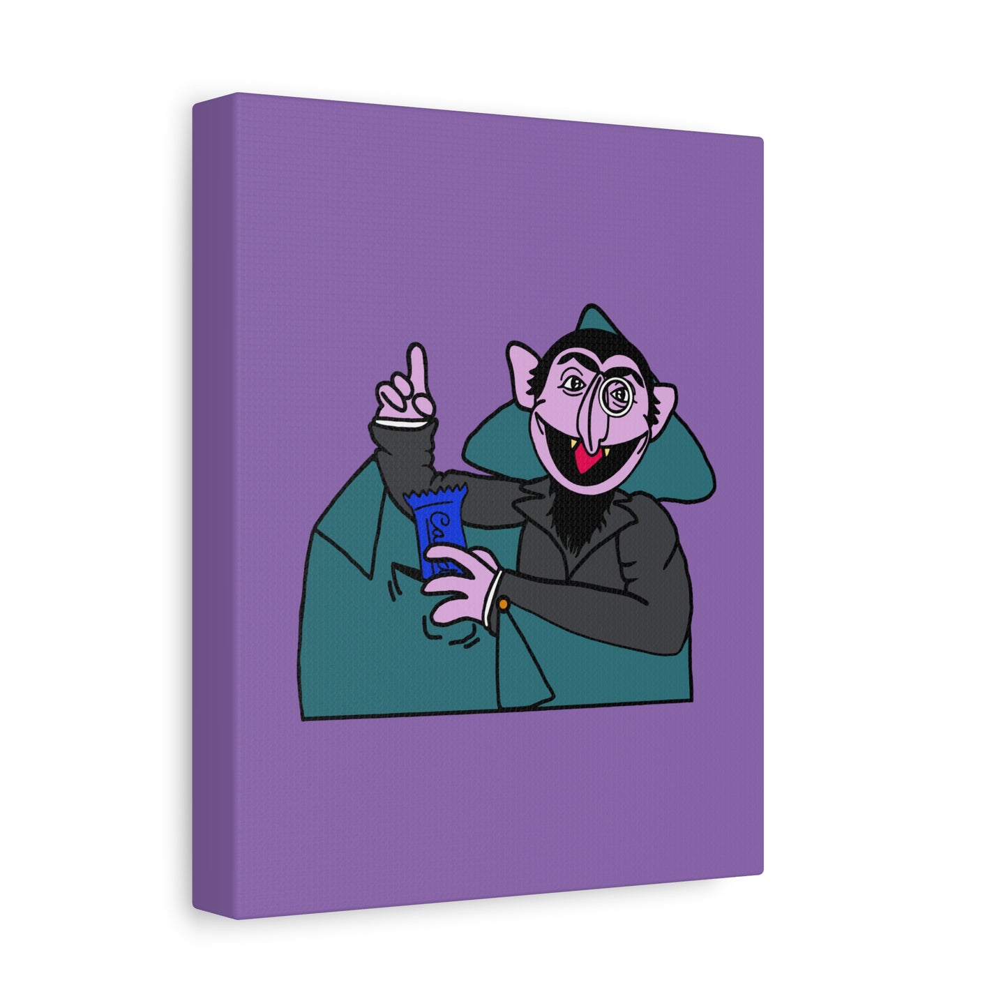 The Count Stealing Candy Canvas Print Light Purple - Sesame Street The Count Canvas Art