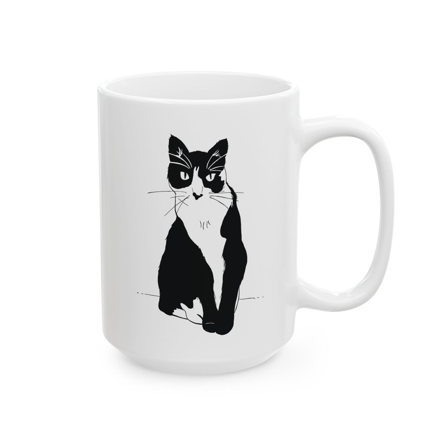 Cat Mug (Transparent Style Cat) - Two Cats Edition Cat Drawing Mug