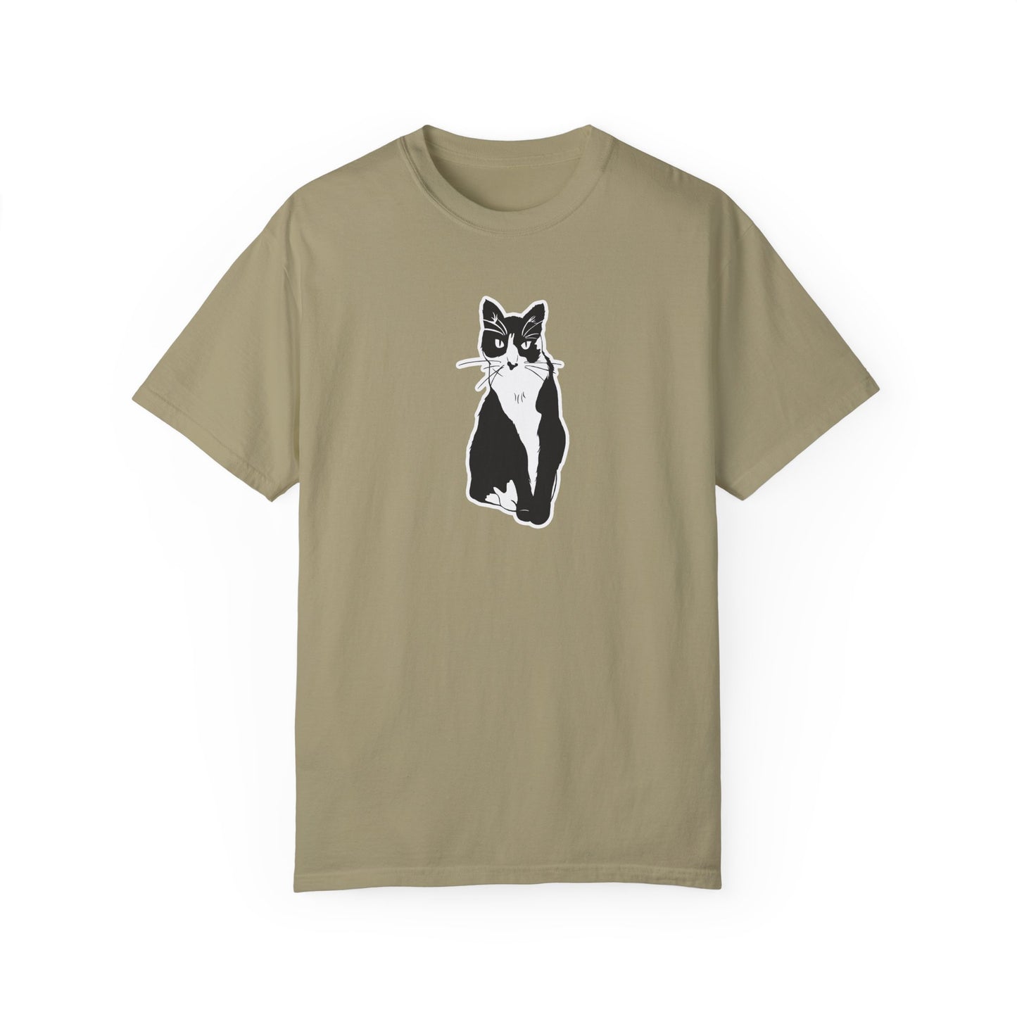 Cat Tee (Sticker Style Cat) - Cat Drawing Shirt