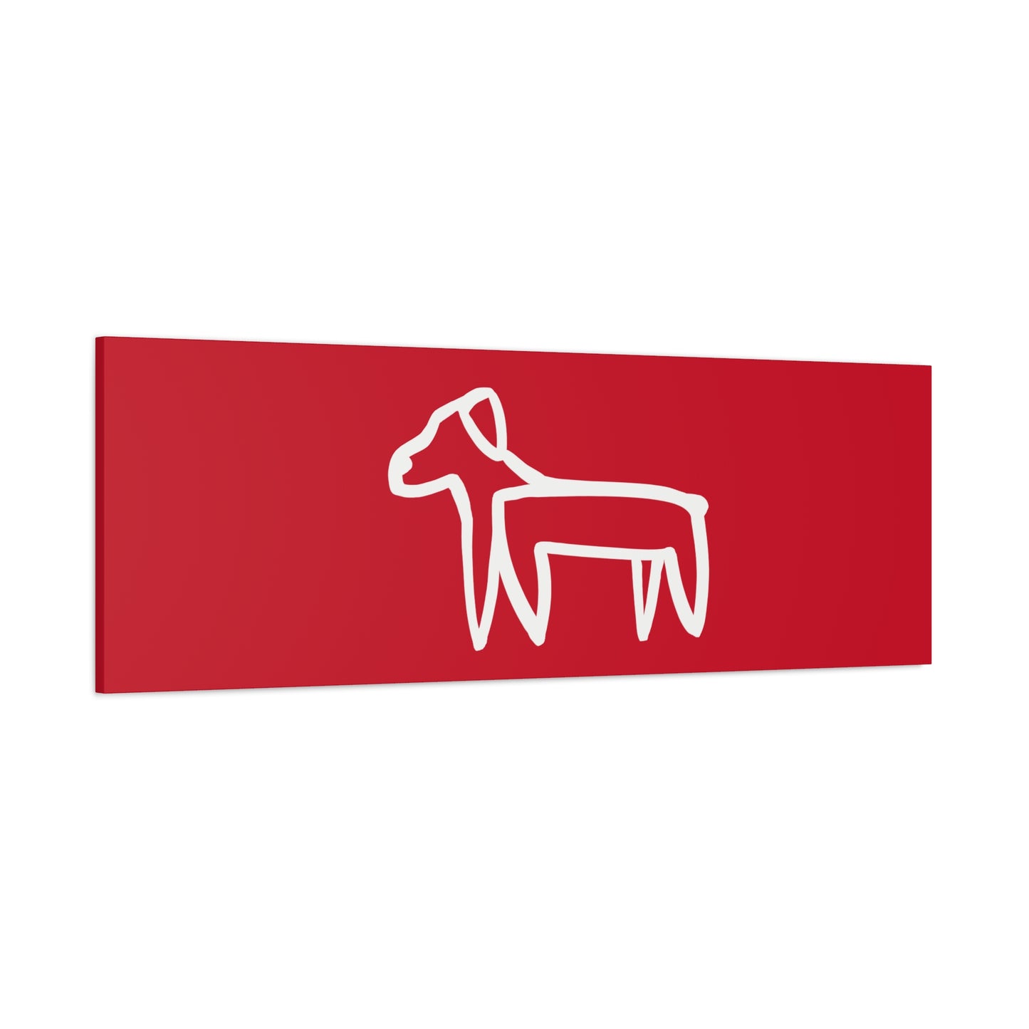 Dog Canvas Print on Red (Transparent Style White Dog) - Dog Art Print