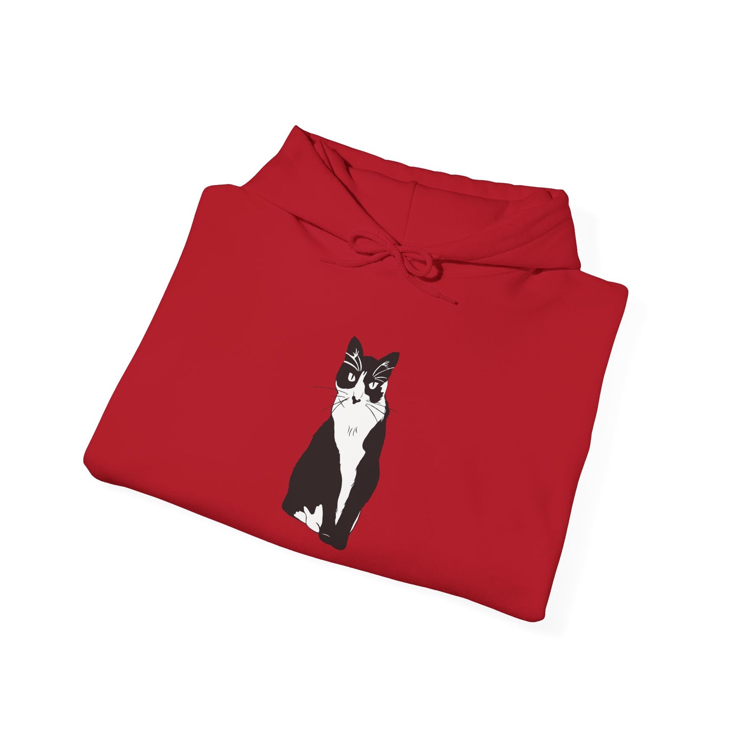 Cat Hoodie (B&W Style Cat) - Cat Hooded Sweatshirt