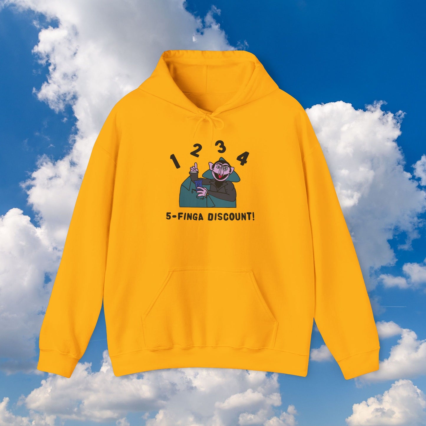 Five Finger Discount Hoodie - Sesame Street The Count Parody Hooded Sweatshirt