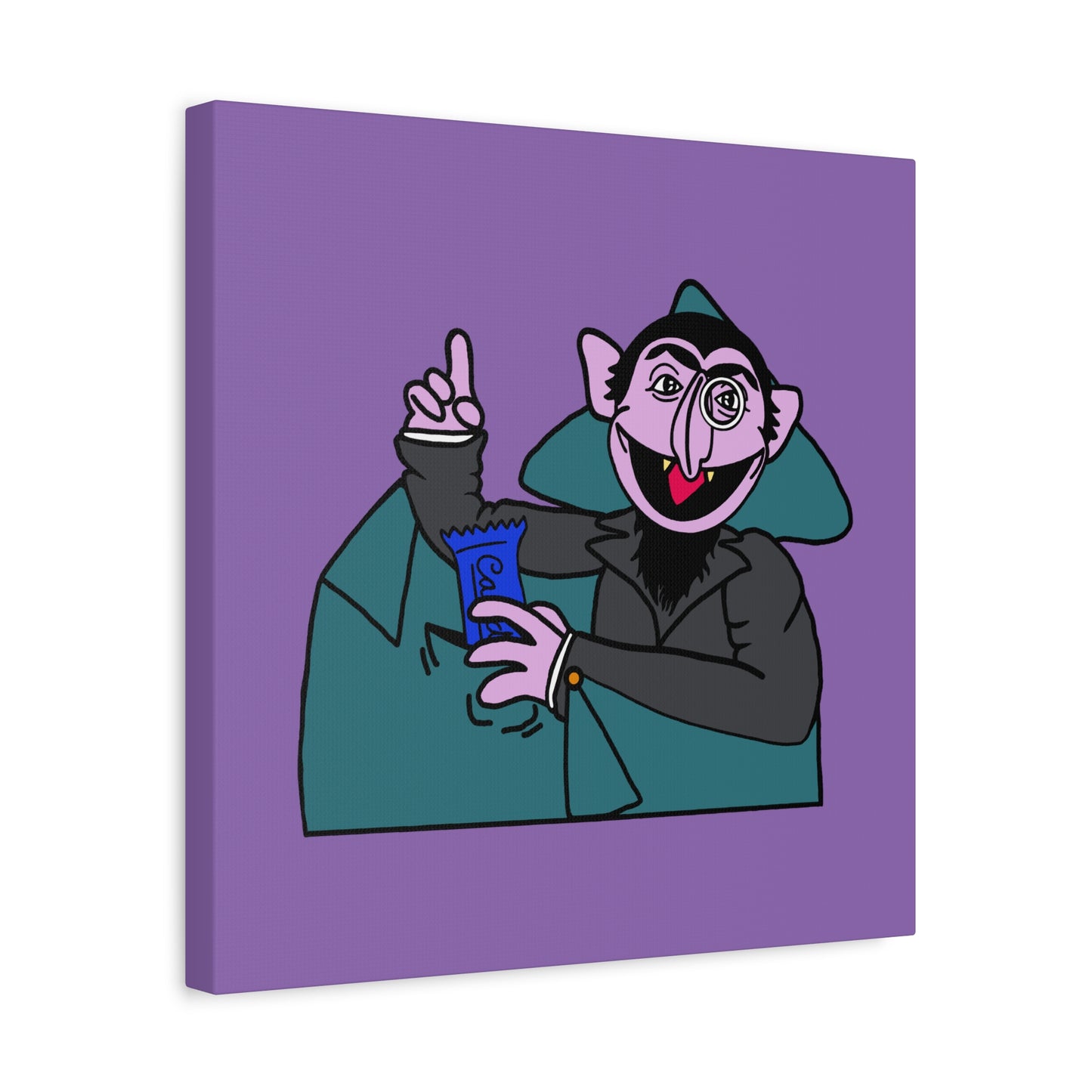 The Count Stealing Candy Canvas Print Light Purple - Sesame Street The Count Canvas Art