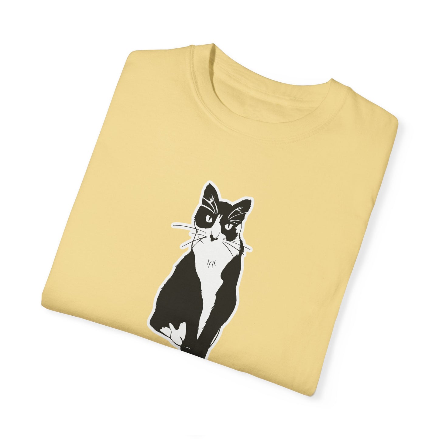 Cat Tee (Sticker Style Cat) - Cat Drawing Shirt