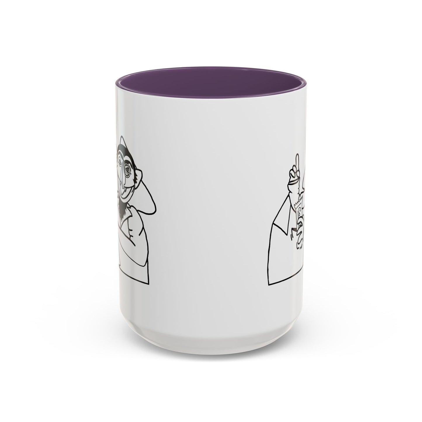 The Count Stealing Candy Outline Accent Mug - Sesame Street The Count Parody Coffee Mug