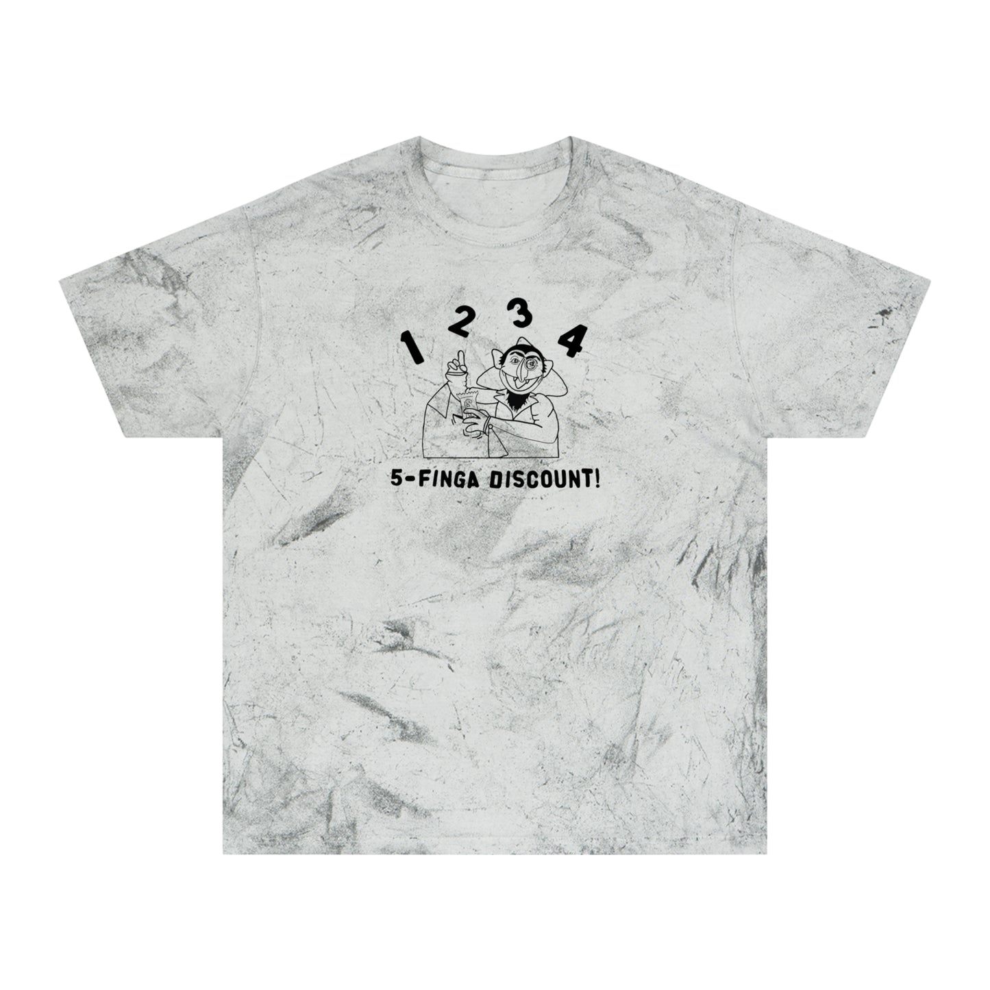 Five Finger Discount Outline Color Blast Tee - Sesame Street The Count Parody Shirt