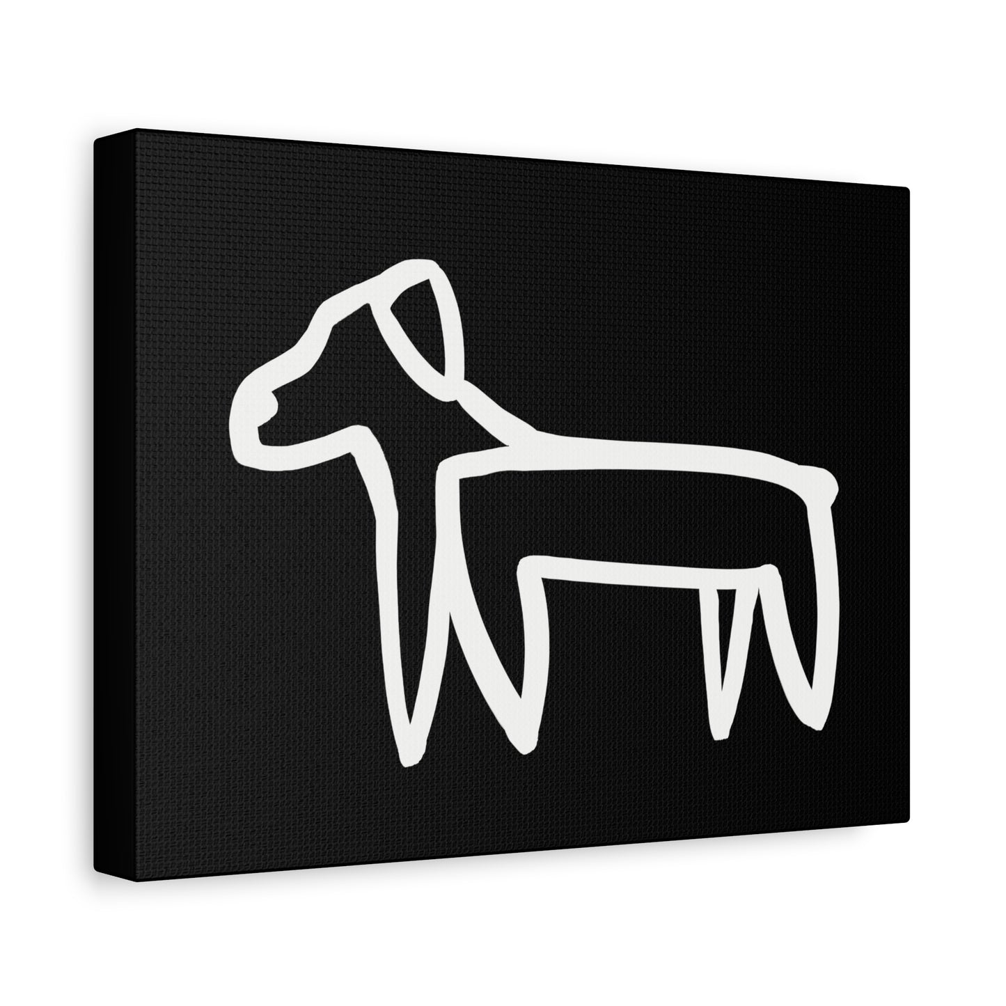 Dog Canvas Print on Black (Transparent Style White Dog) - Dog Art Print