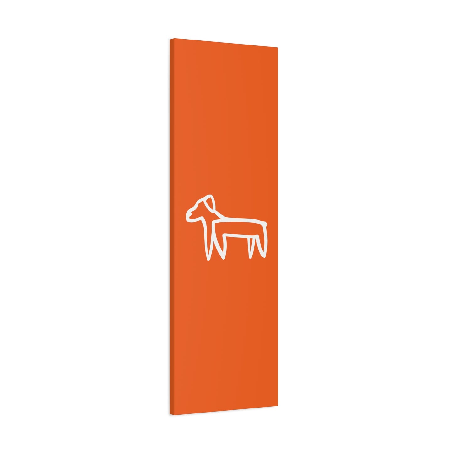 Dog Canvas Print on Orange (Transparent Style White Dog) - Dog Art Print