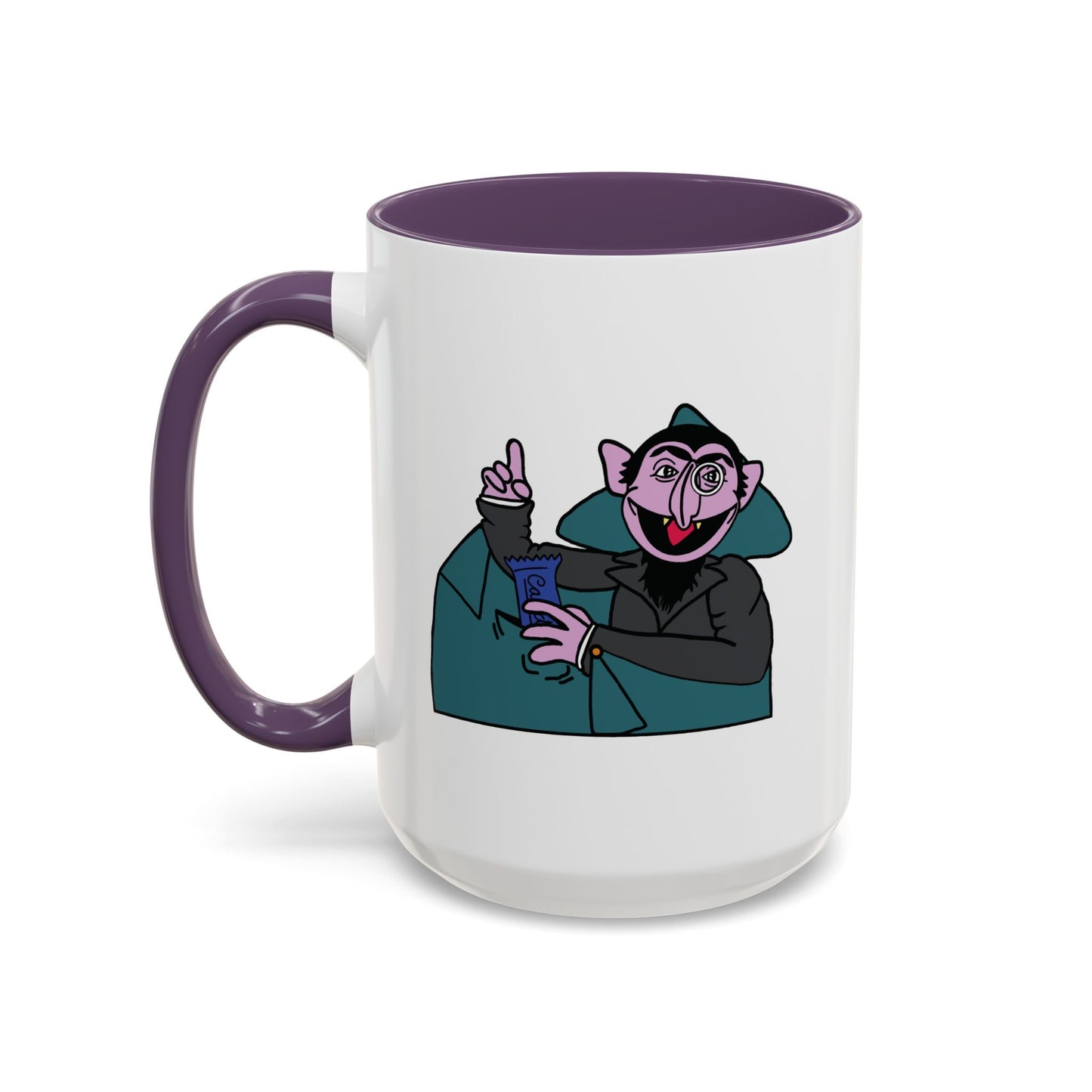 The Count Stealing Candy Accent Mug - Sesame Street The Count Parody Coffee Mug