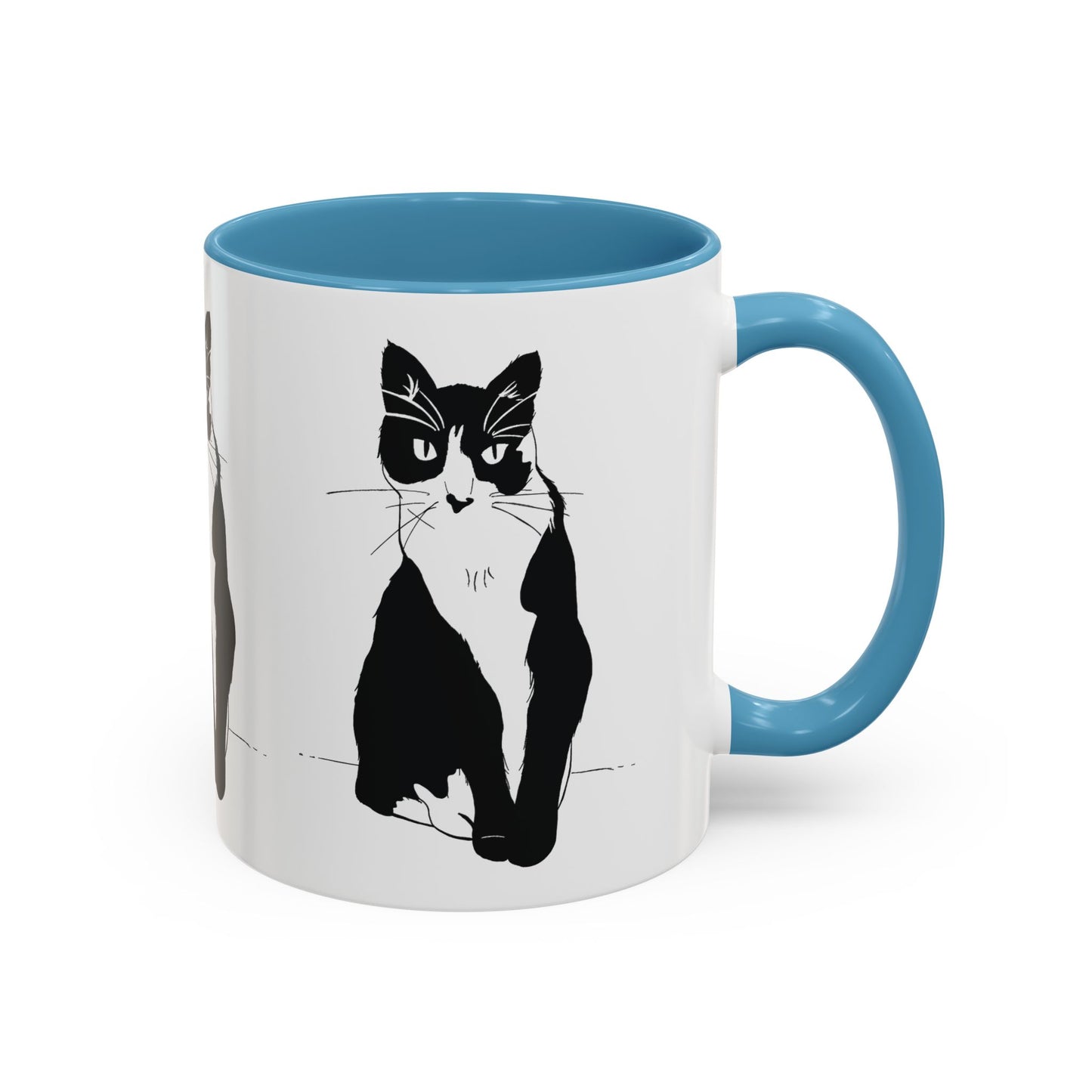 Three Cats Accent Mug (Transparent Style Cat) - Three Cats Edition Cat Mug