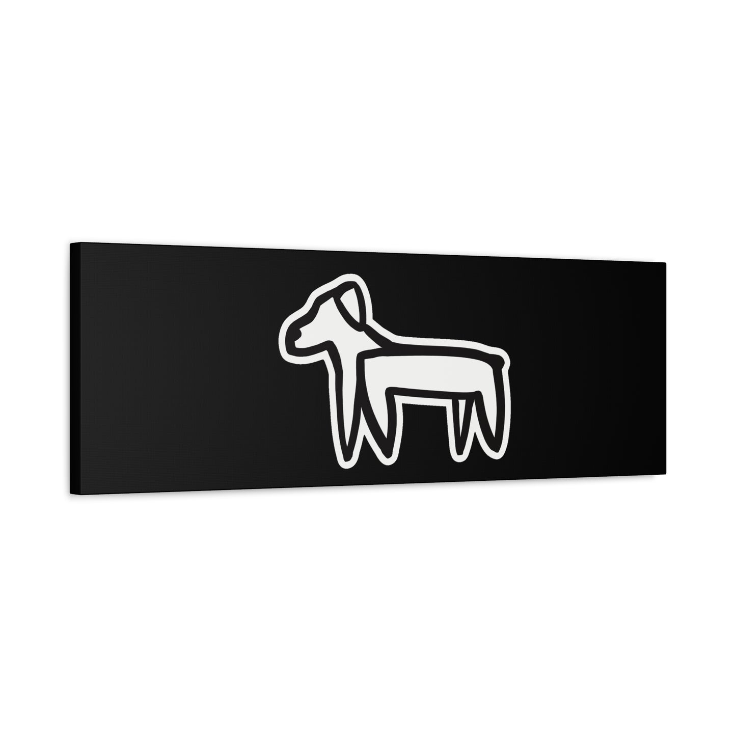 Dog Canvas Print on Black (Sticker Style Dog) - Dog Art Print