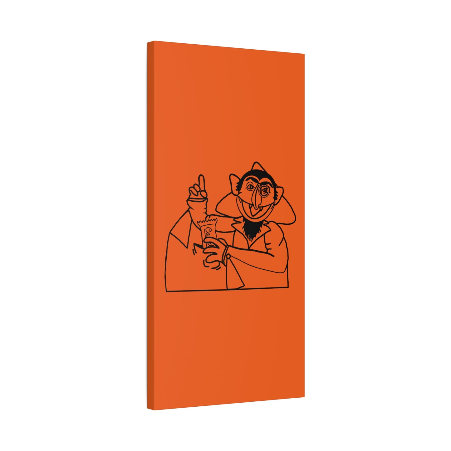 The Count Stealing Candy Outline Canvas Print Orange - Sesame Street The Count Parody Art Print