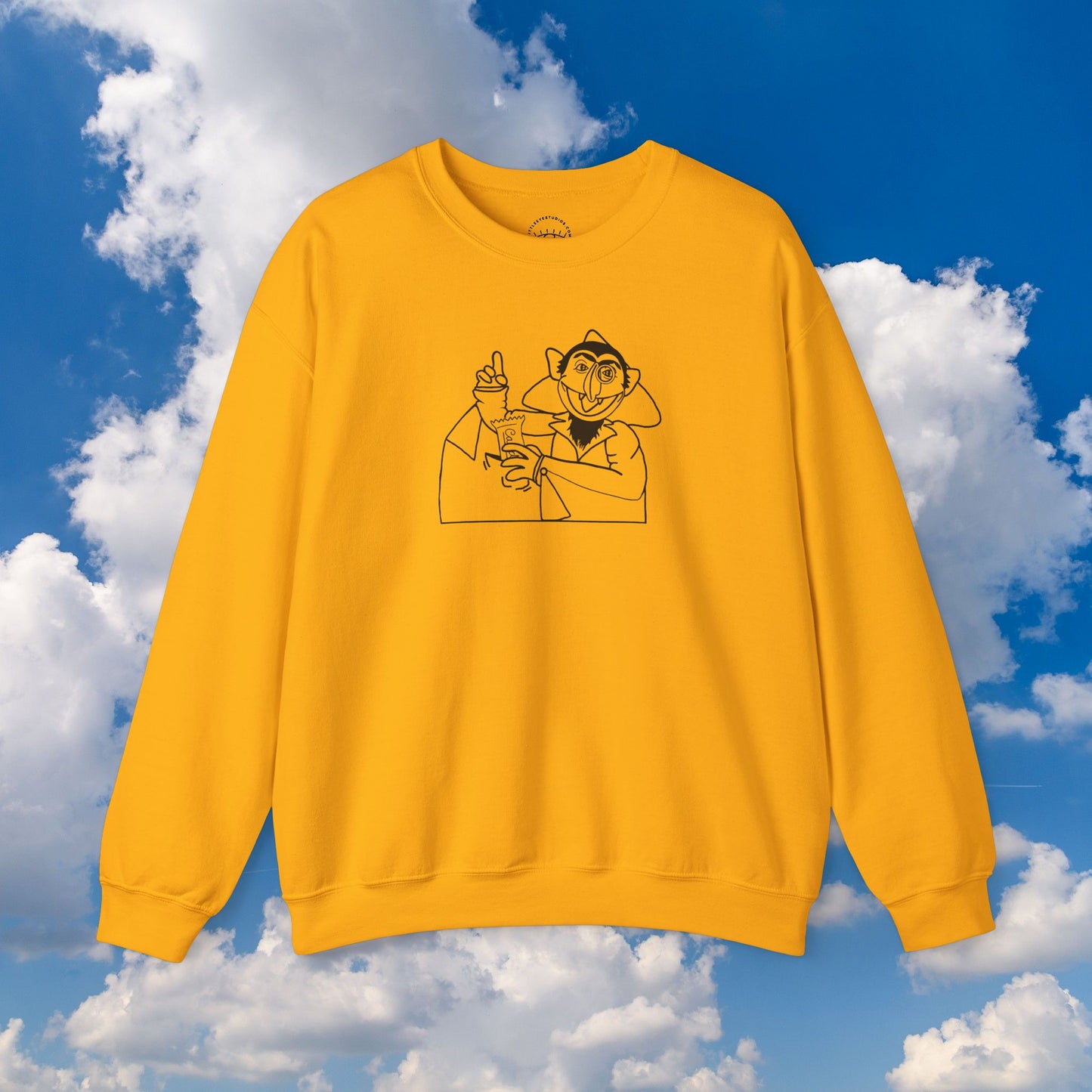 The Count Stealing Candy Outline Sweatshirt - Sesame Street The Count Parody Sweatshirt