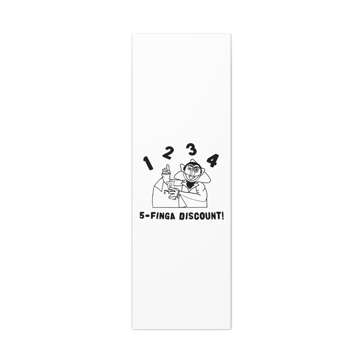 Five Finger Discount Outline Canvas Print White - Sesame Street The Count Parody Art Print