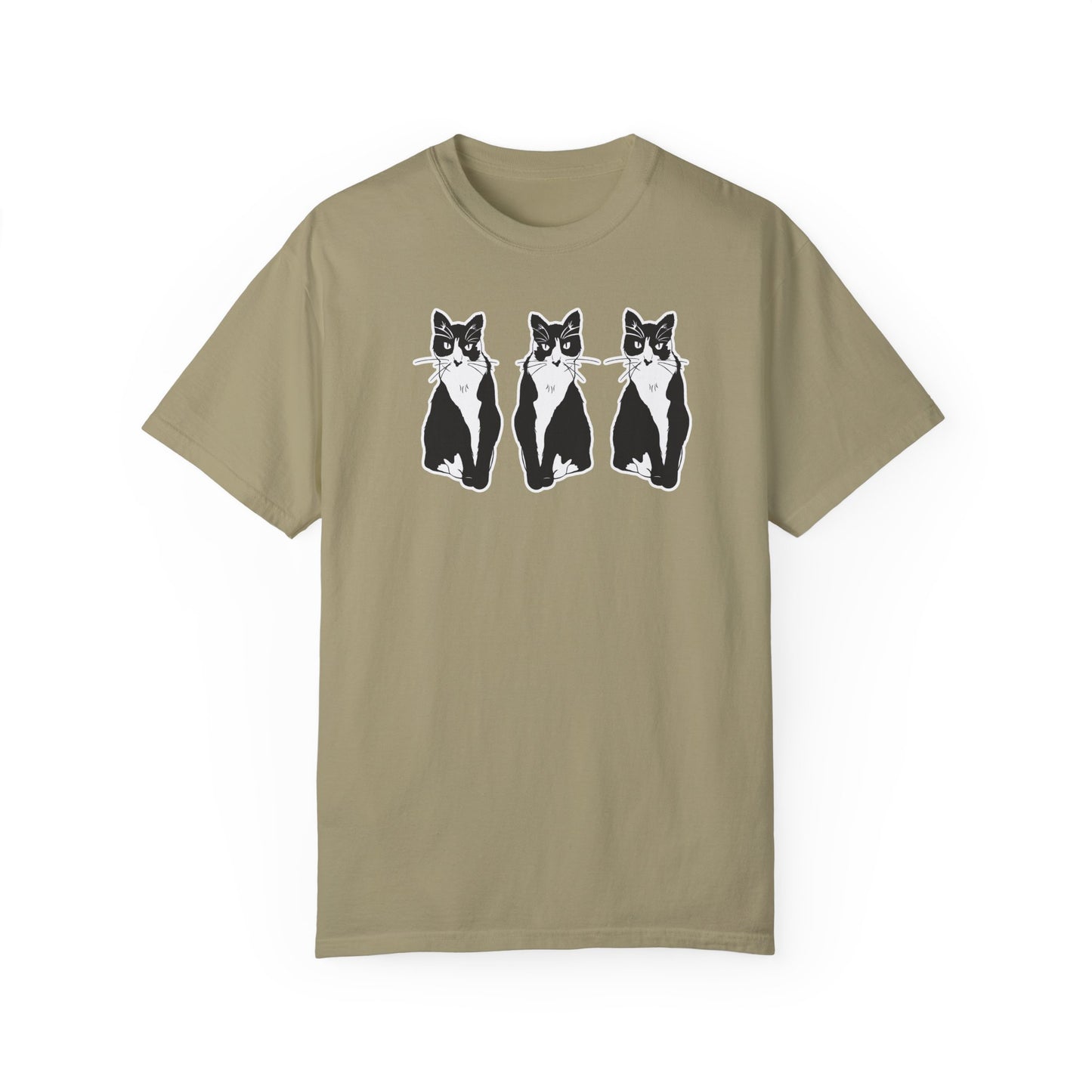 Cat x3 Tee (Sticker Style Cat) - Cat Drawing Shirt