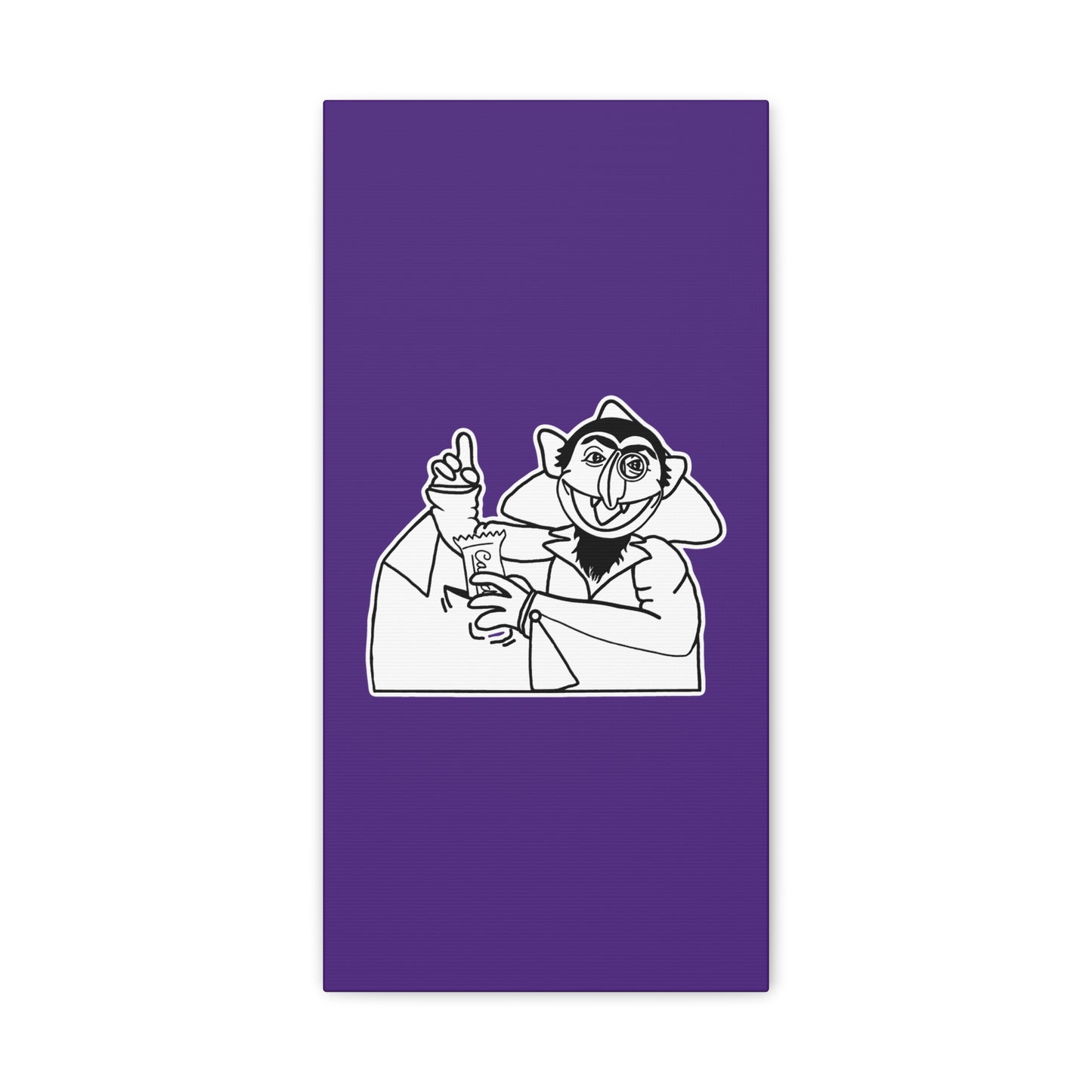 The Count Stealing Candy Outline Canvas Print Purple - Sesame Street The Count Parody Art