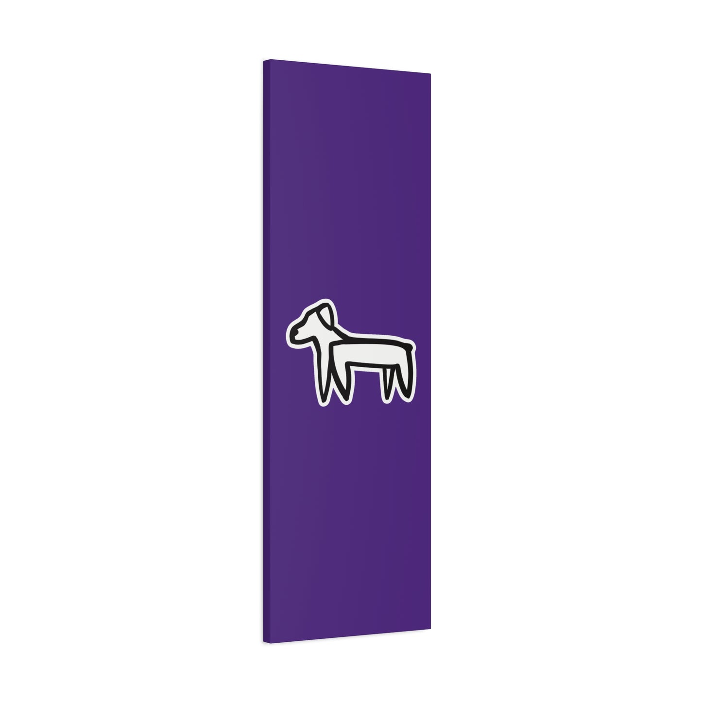Dog Canvas Print on Purple (Sticker Style White Dog) - Dog Art Print