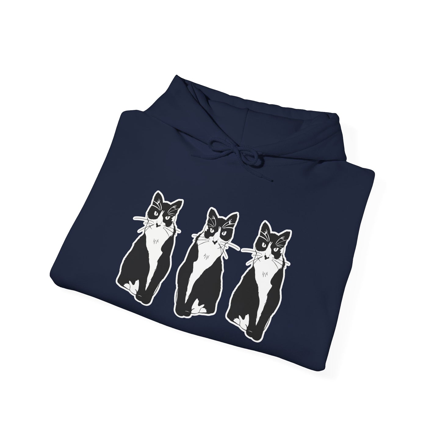 Cat x3 Hoodie (Sticker Style Cat) - Cat Hooded Sweatshirt
