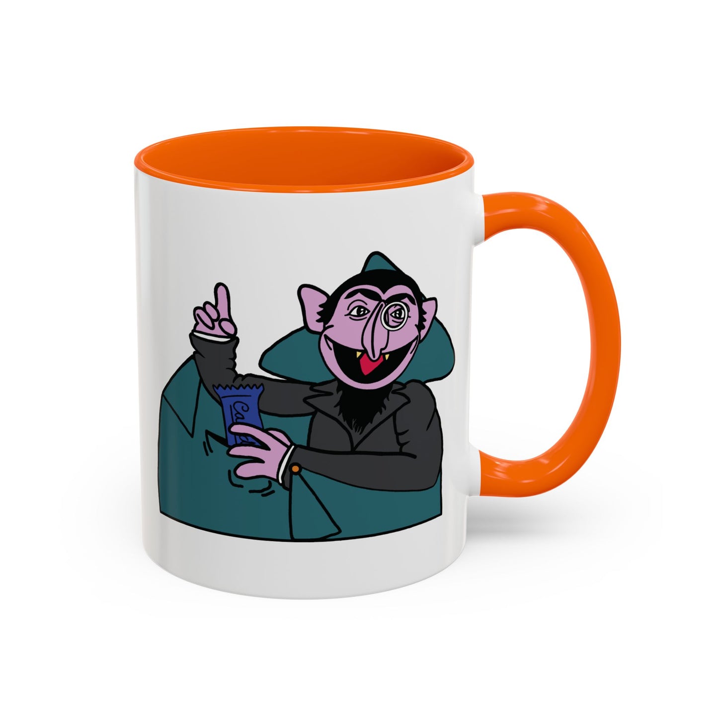 The Count Stealing Candy Accent Mug - Sesame Street The Count Parody Coffee Mug